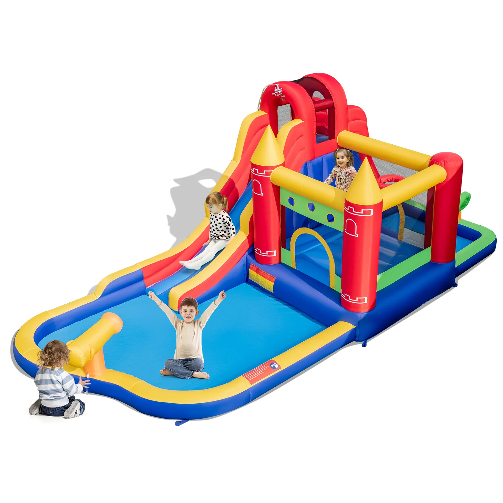 9-in-1 Inflatable Bounce Castle with Water Slide and Splash Pool without Blower - Image 4