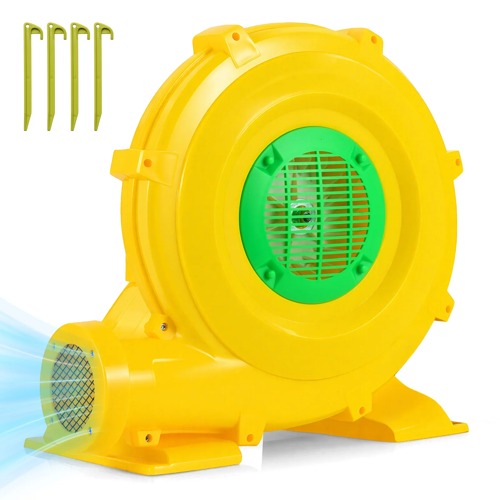 980W Bounce House Blower 1.31 HP Portable Air Pump Fan with Handle and Ground Stakes - Image 2