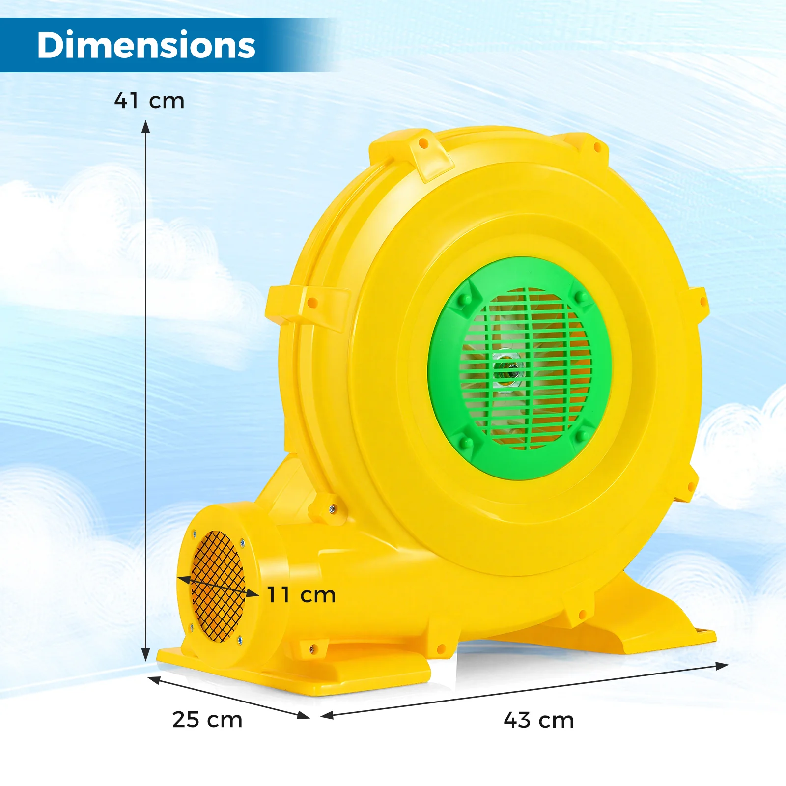 980W Bounce House Blower 1.31 HP Portable Air Pump Fan with Handle and Ground Stakes - Image 4