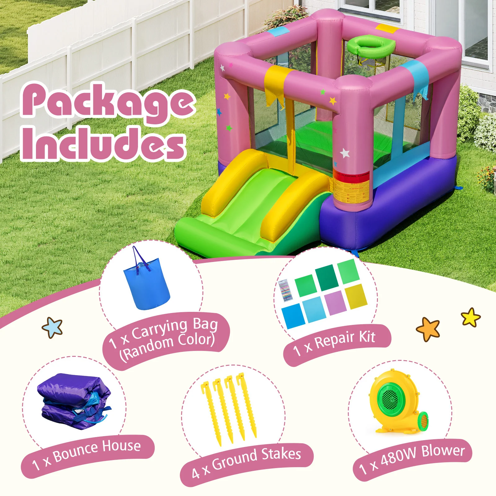 Bouncy Castle with Jumping Area and 480W Blower - Image 5