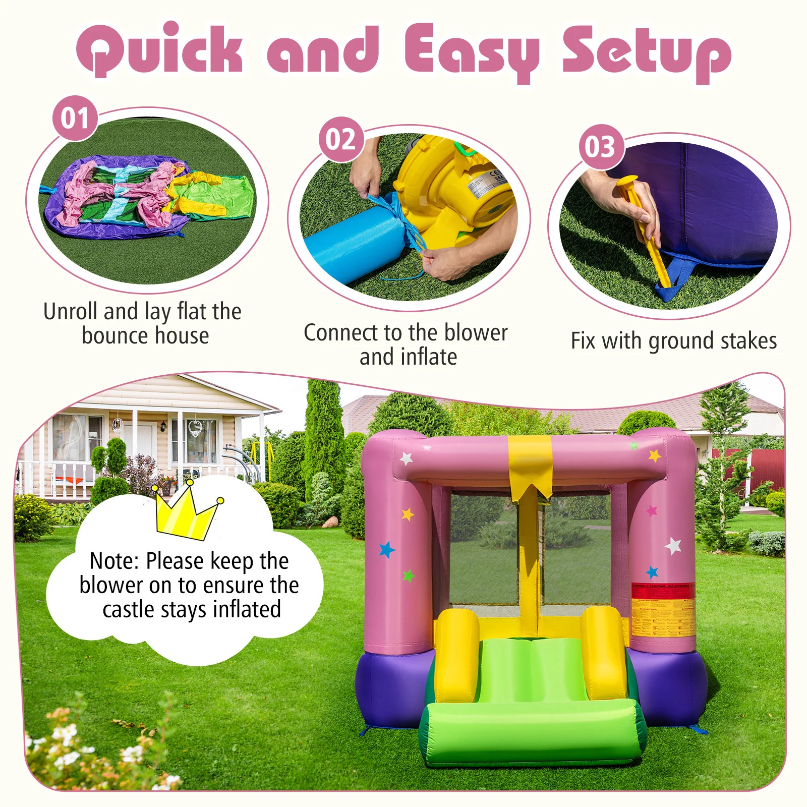 Bouncy Castle with Jumping Area and 480W Blower - Image 8