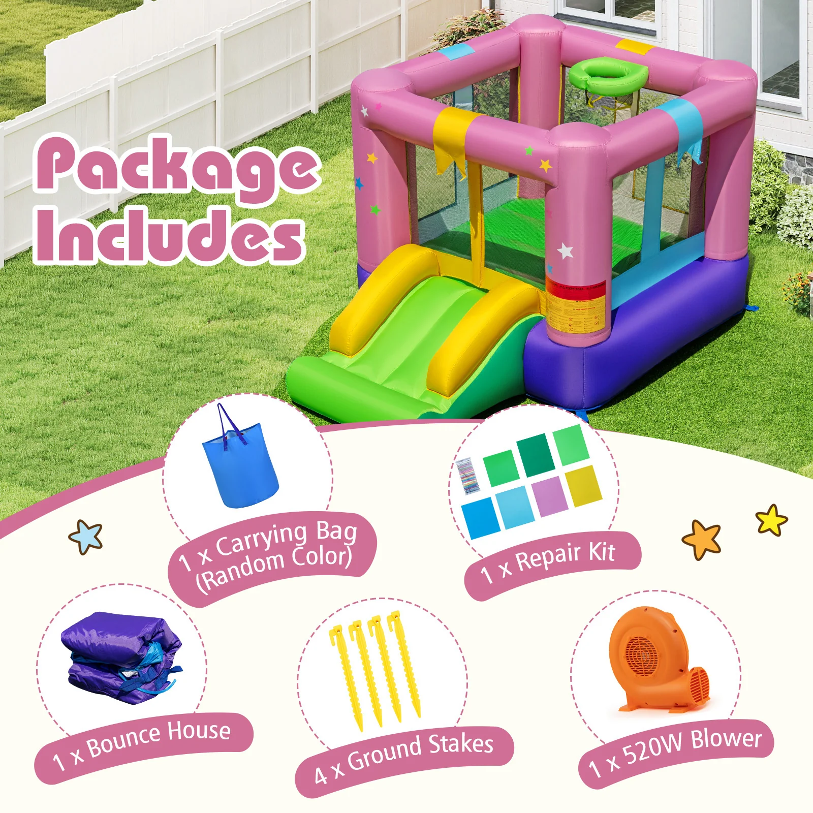 Bouncy Castle with Jumping Area and 520W Blower - Image 6