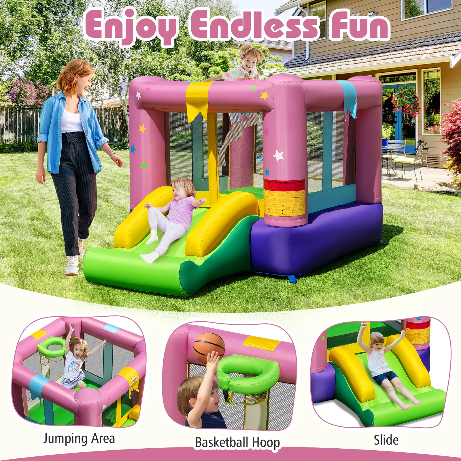 Bouncy Castle with Jumping Area and 520W Blower - Image 7