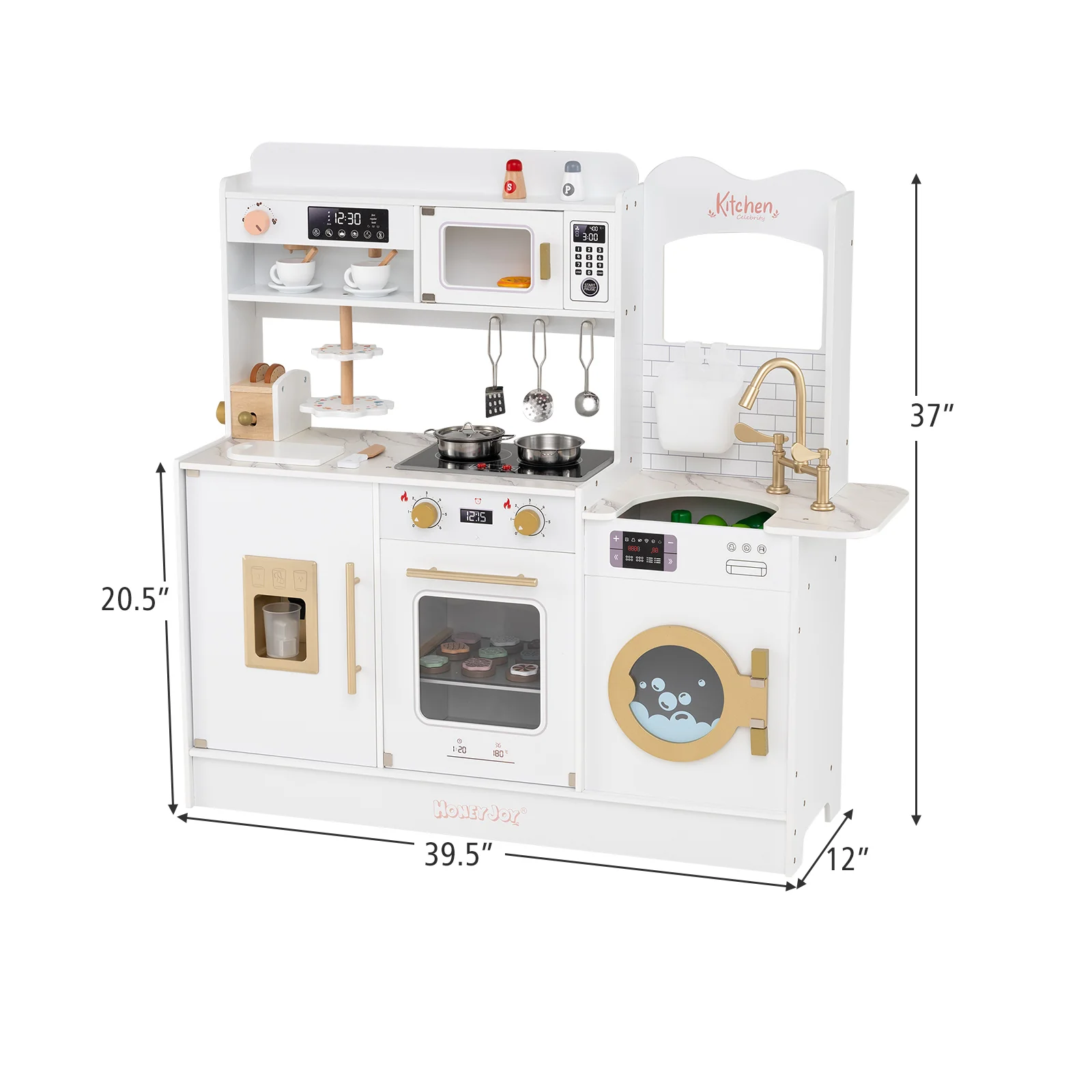 Children Pretend Toy Kitchen Playset with Light and Sound - Image 12