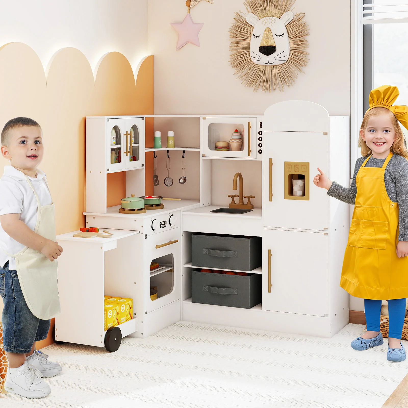 Corner Kitchen with Lights and Sounds for Kids Ages 3+ - Image 10