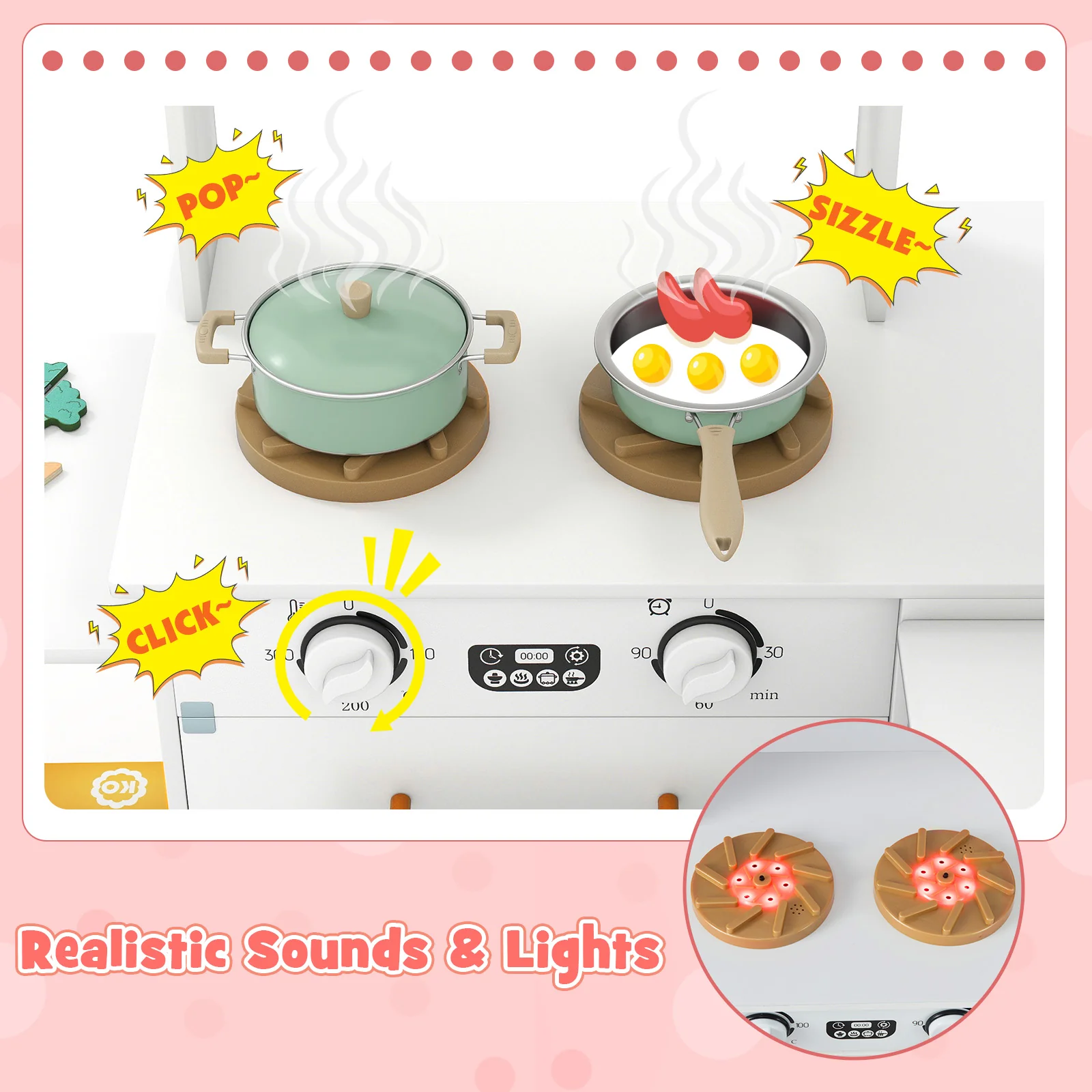 Corner Kitchen with Lights and Sounds for Kids Ages 3+ - Image 14