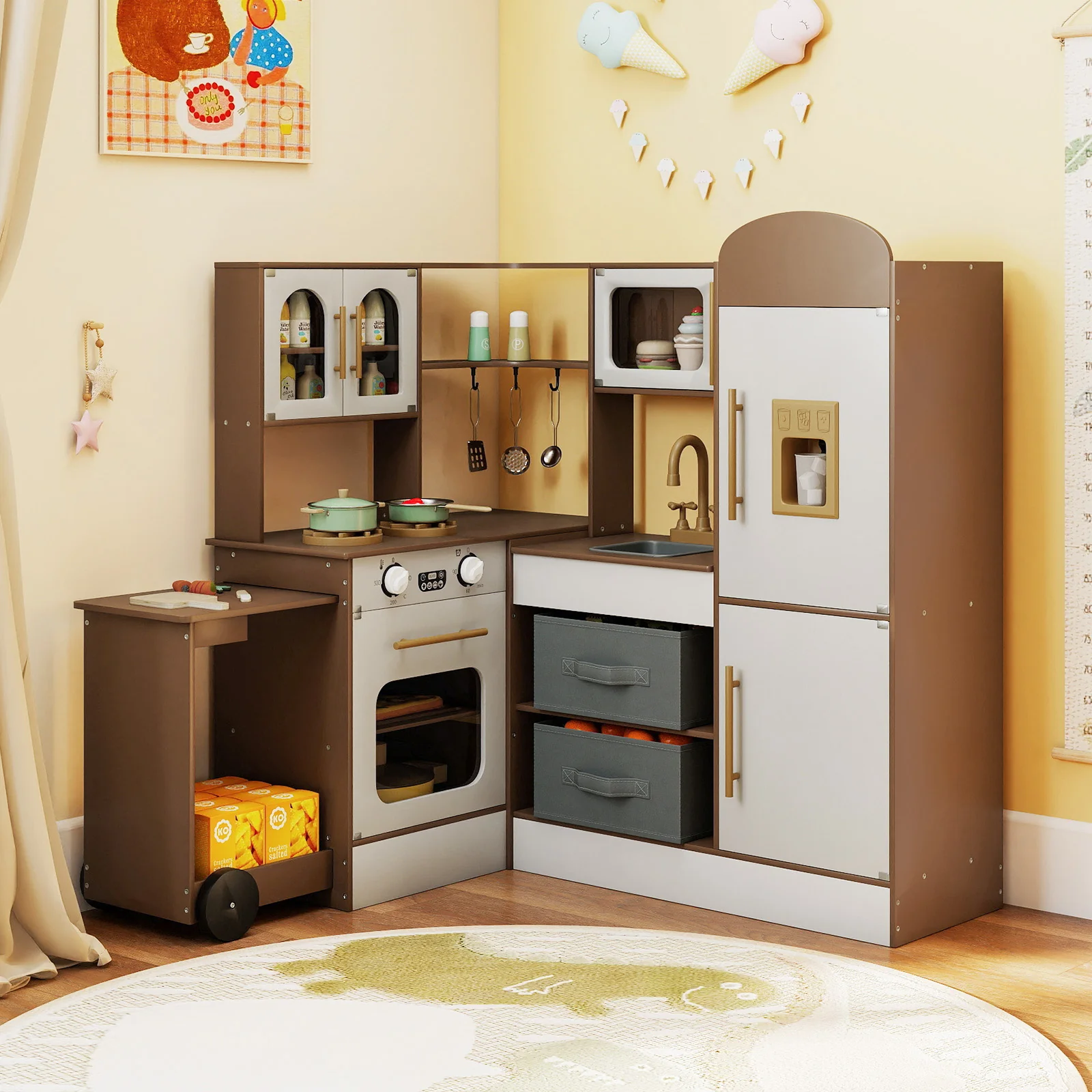 Corner Kitchen with Lights and Sounds for Kids Ages 3+ - Image 17