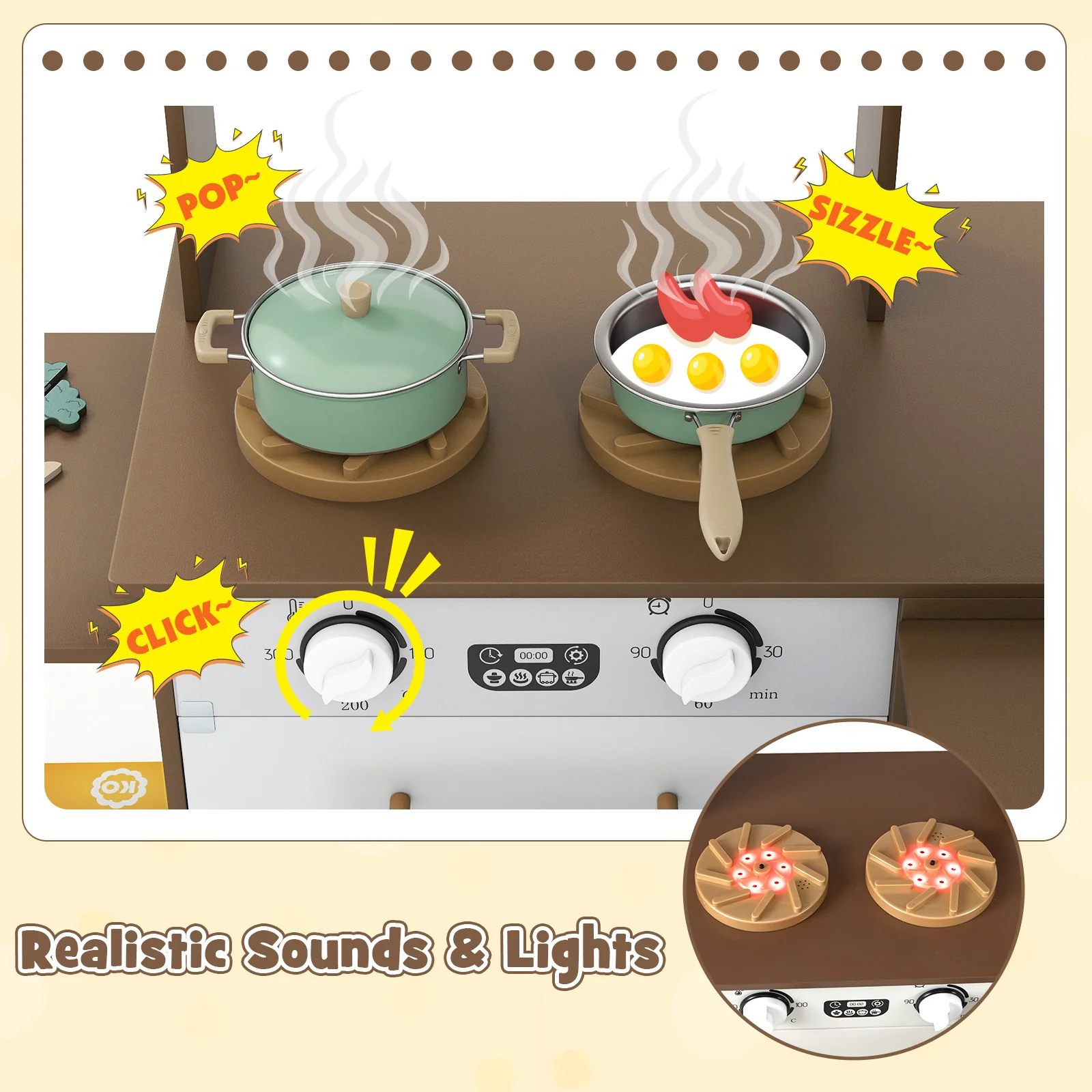 Corner Kitchen with Lights and Sounds for Kids Ages 3+ - Image 22