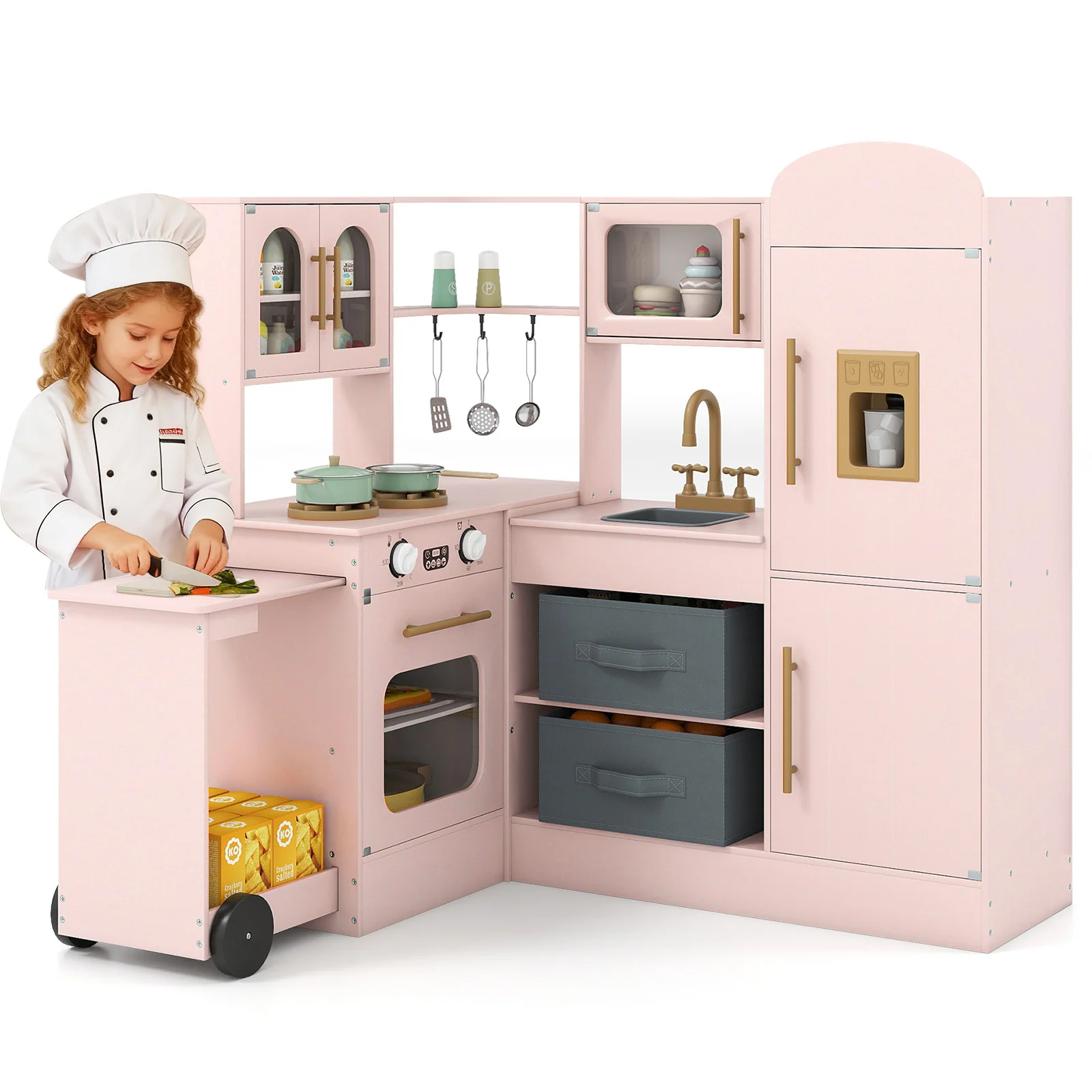 Corner Kitchen with Lights and Sounds for Kids Ages 3+ - Image 3