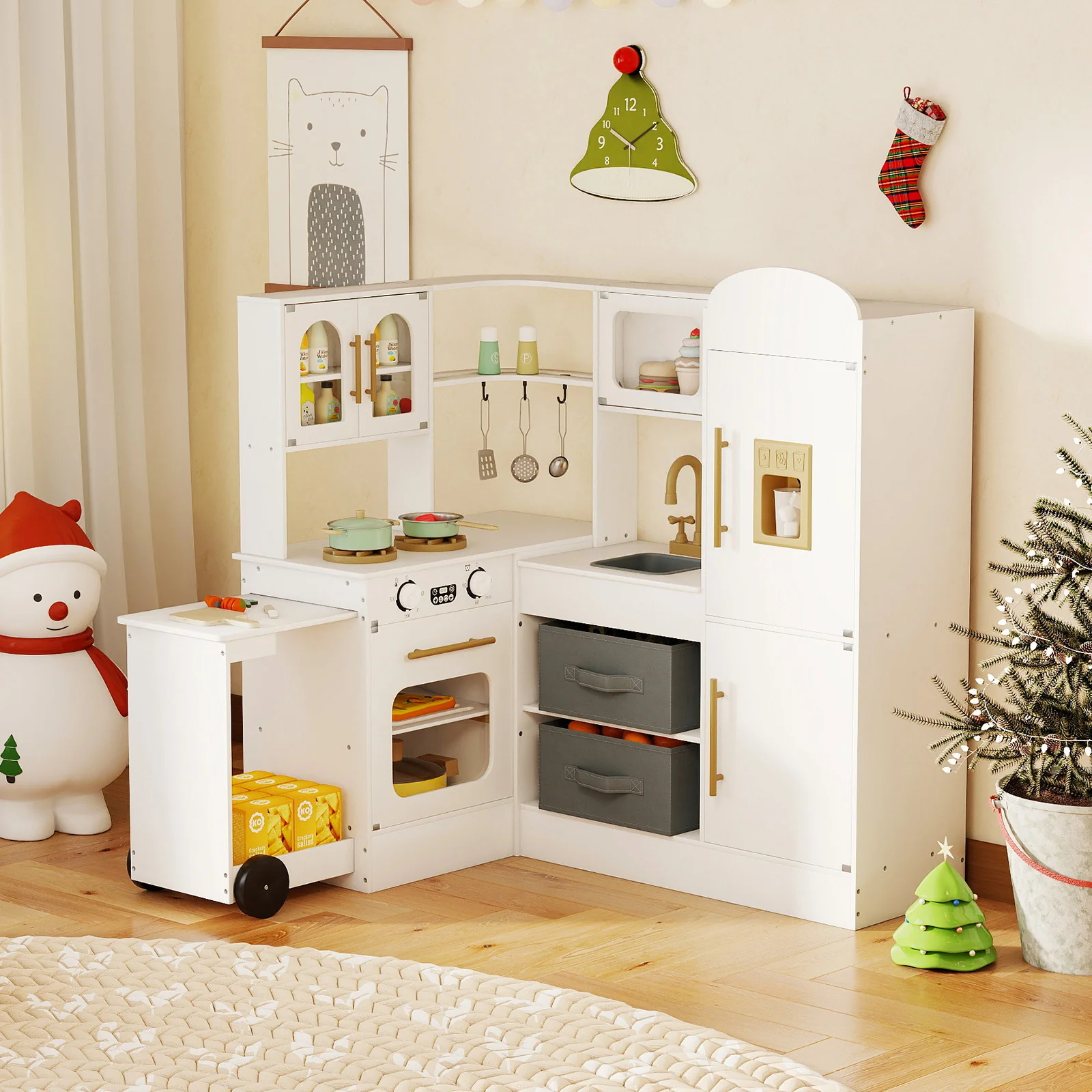 Corner Kitchen with Lights and Sounds for Kids Ages 3+ - Image 9
