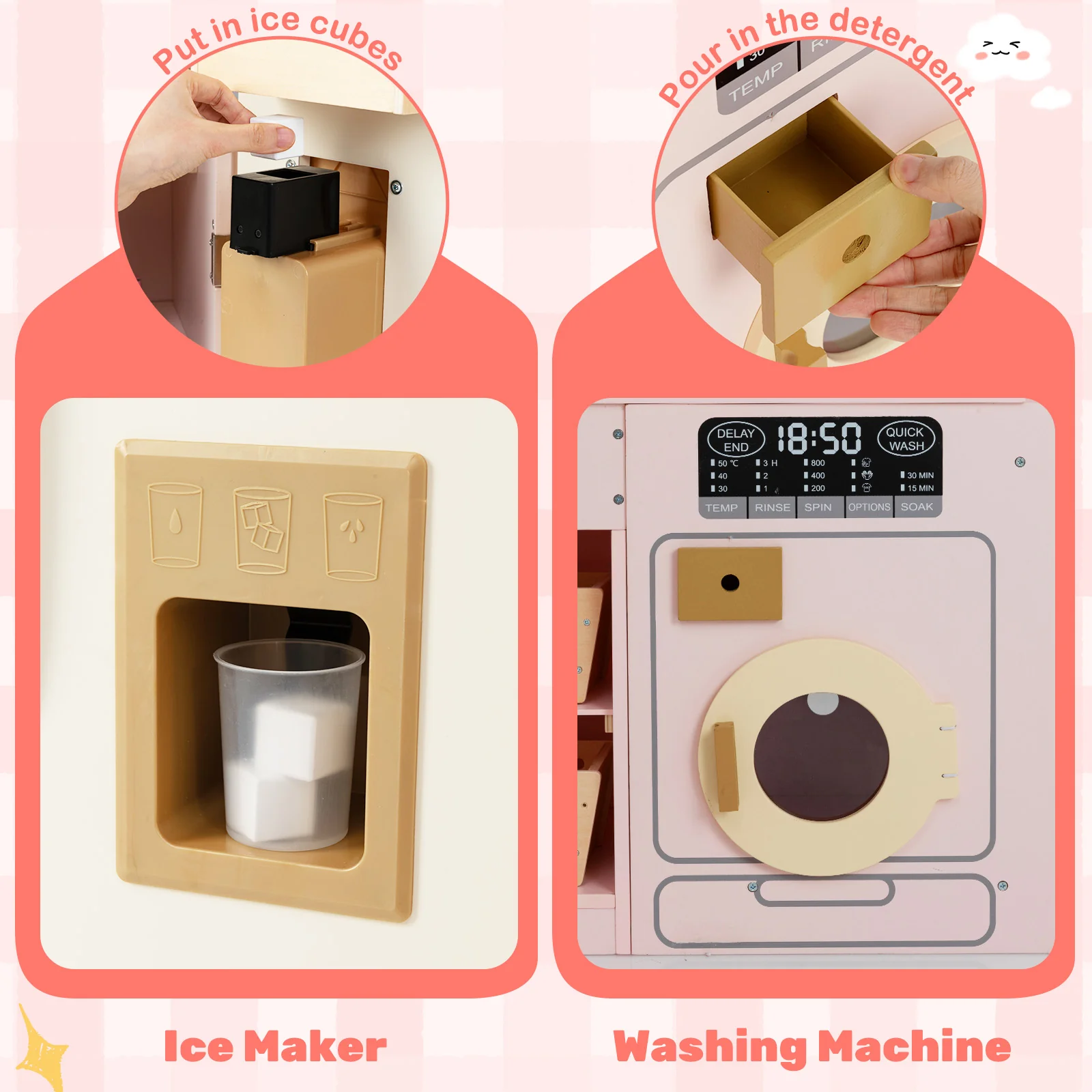 Corner Play Kitchen with Lights and Sounds for Ages 3+ - Image 14