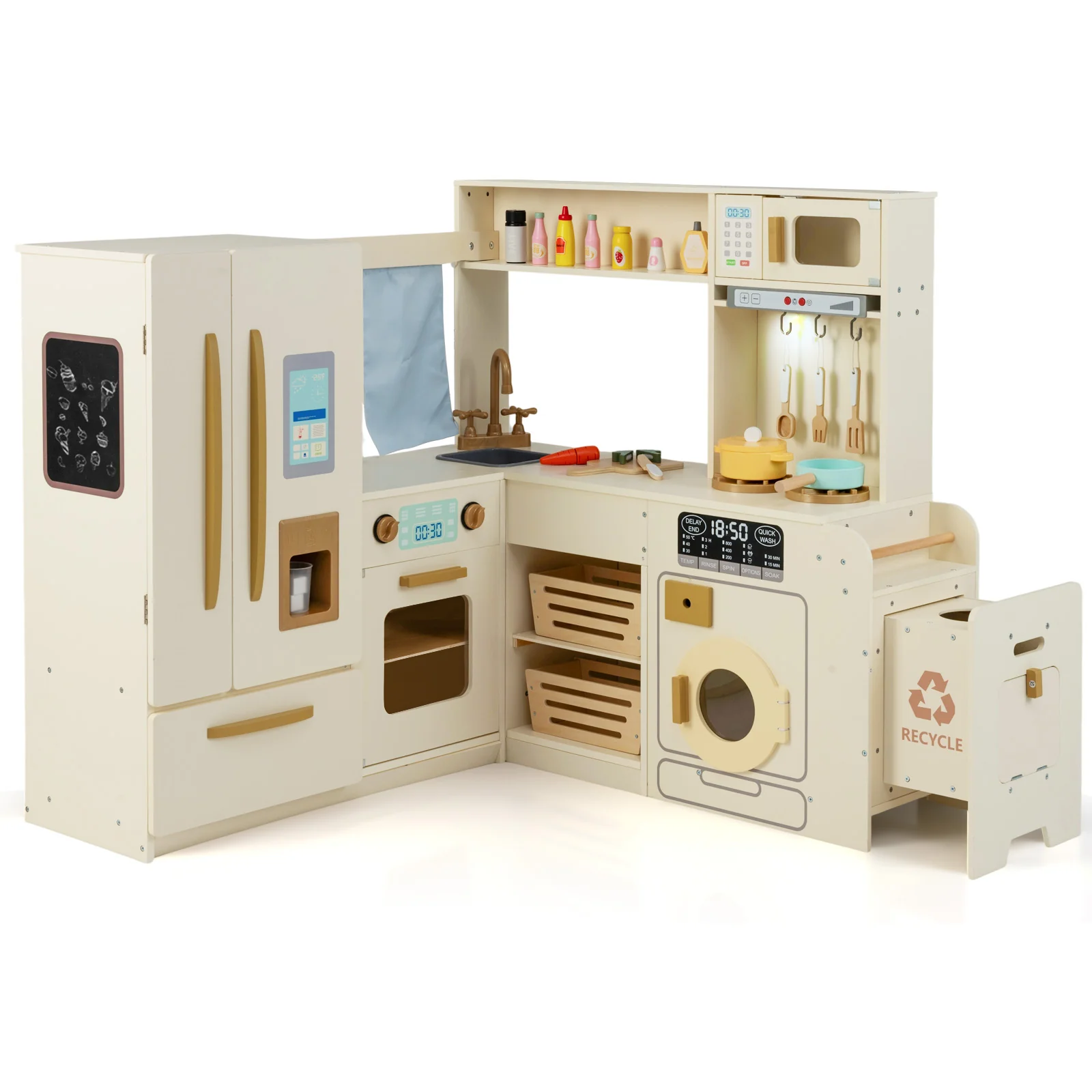Corner Play Kitchen with Lights and Sounds for Ages 3+ - Image 18
