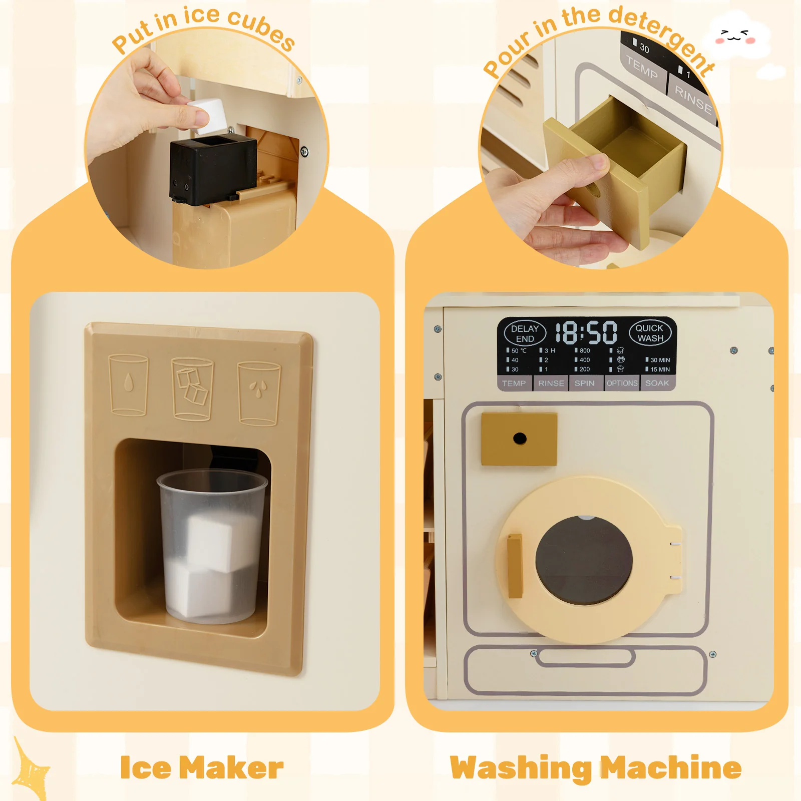 Corner Play Kitchen with Lights and Sounds for Ages 3+ - Image 22