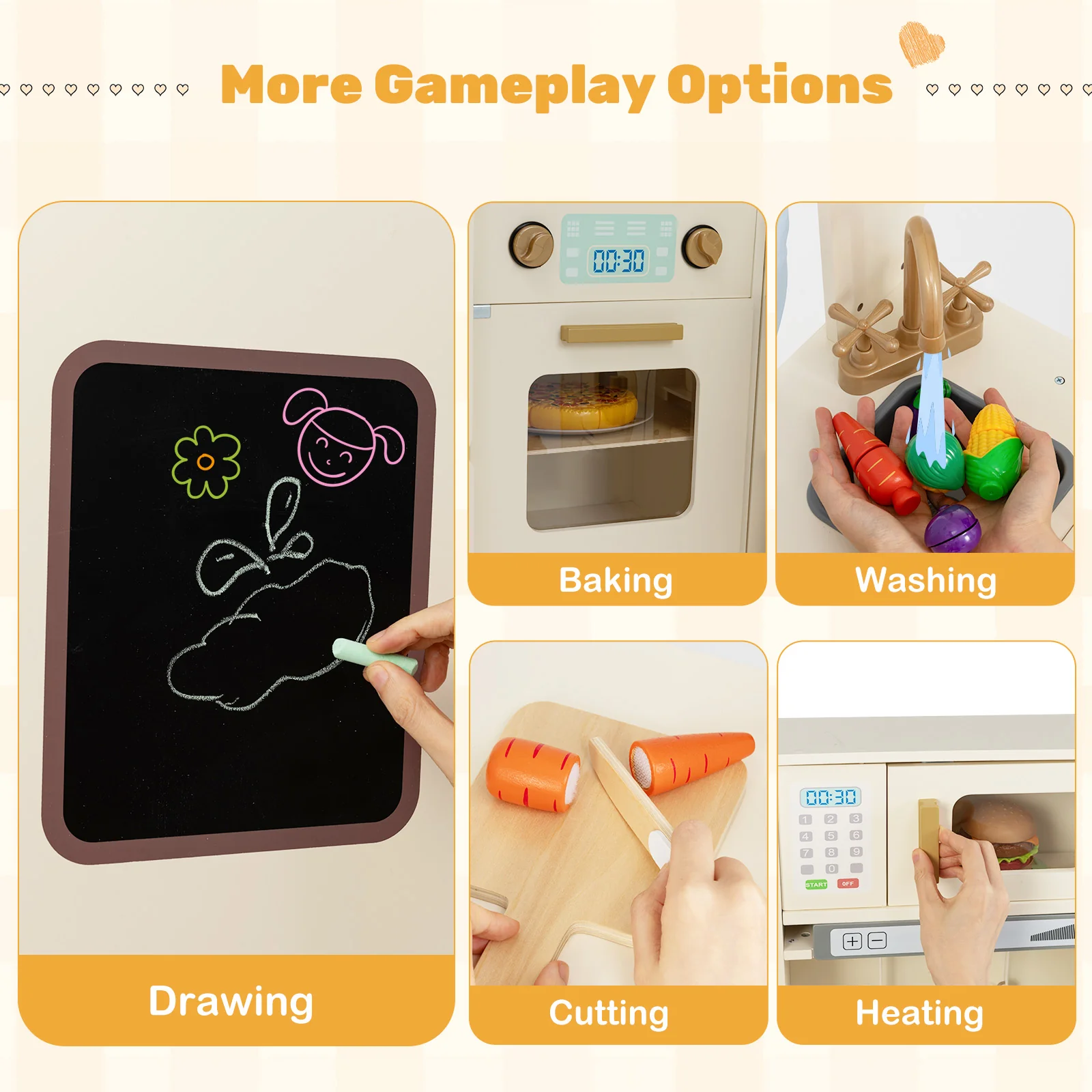 Corner Play Kitchen with Lights and Sounds for Ages 3+ - Image 23