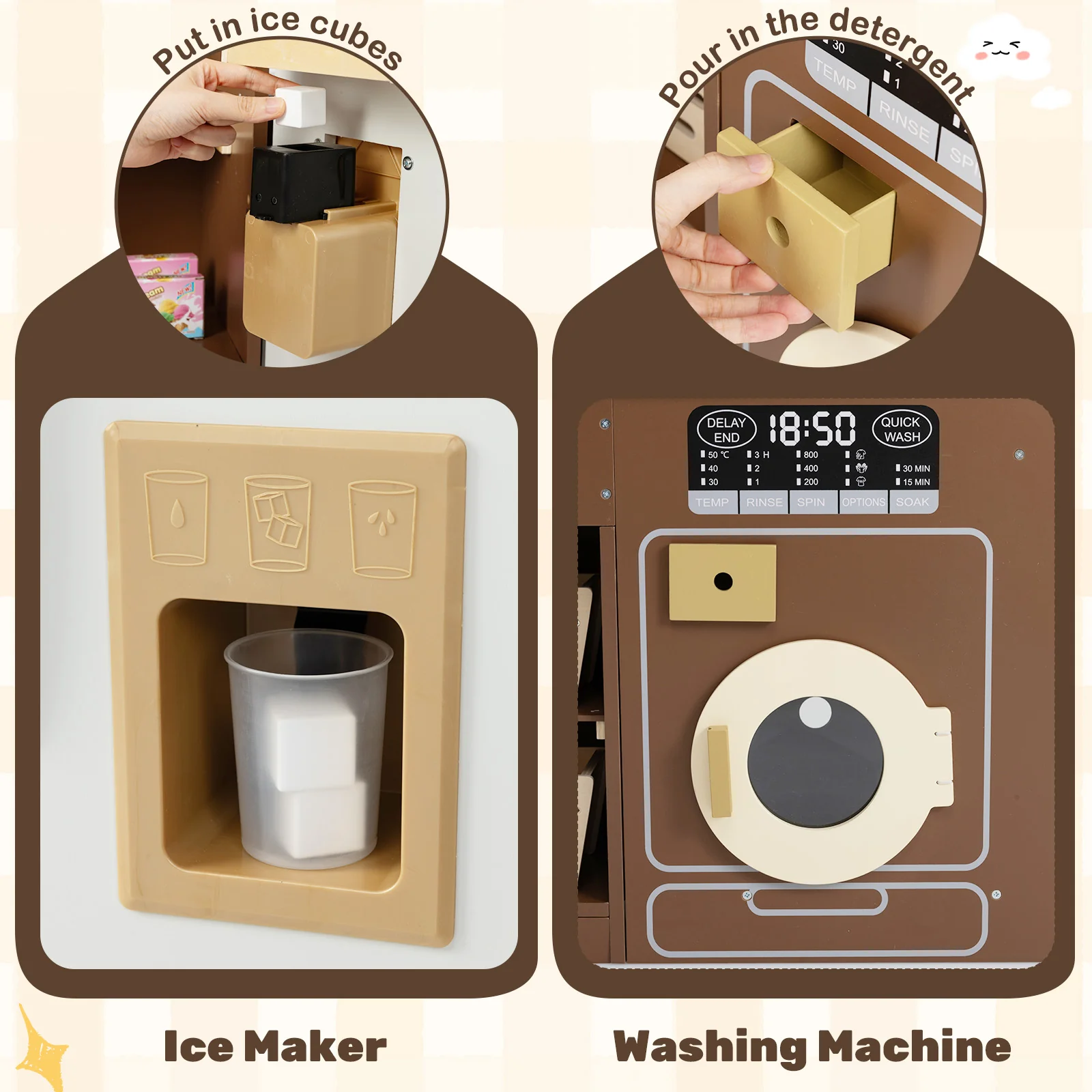 Corner Play Kitchen with Lights and Sounds for Ages 3+ - Image 6