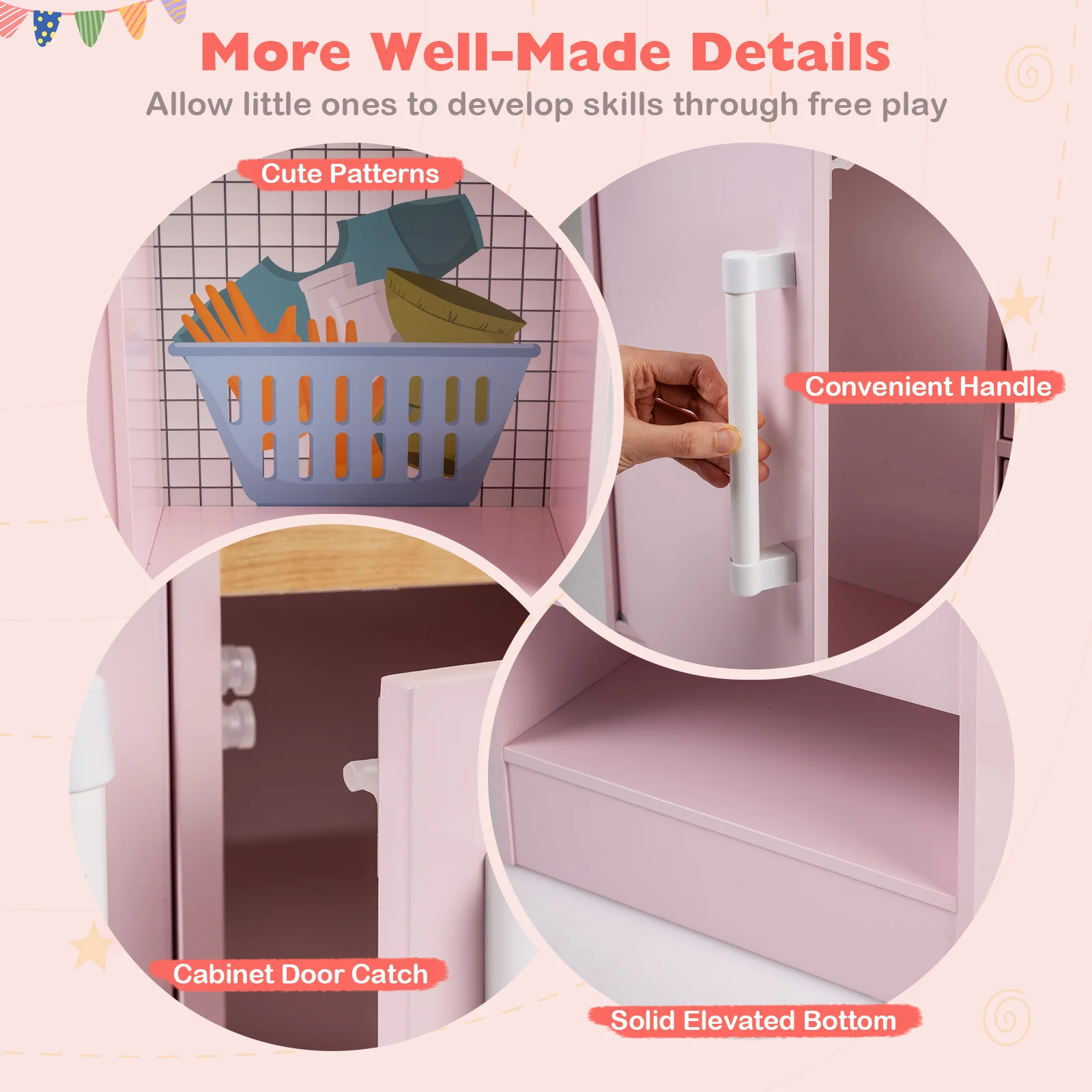 Dual-Sided Kids Play Kitchen with Water Dispenser and Range Hood for 3+ Years Old - Image 15
