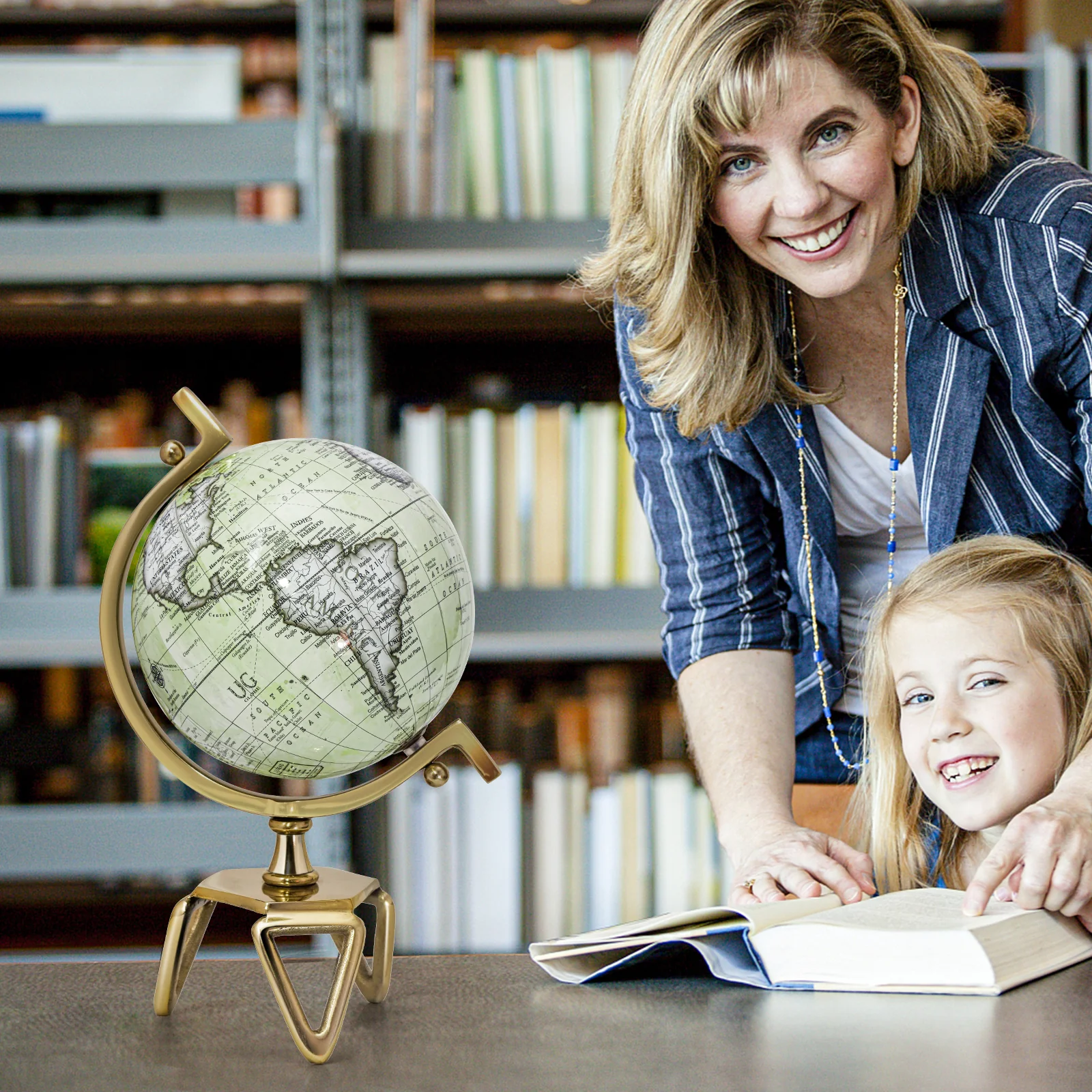 Educational Geographic 5/8/10 Inch World Globe with Triangle Metal Stand - Image 13