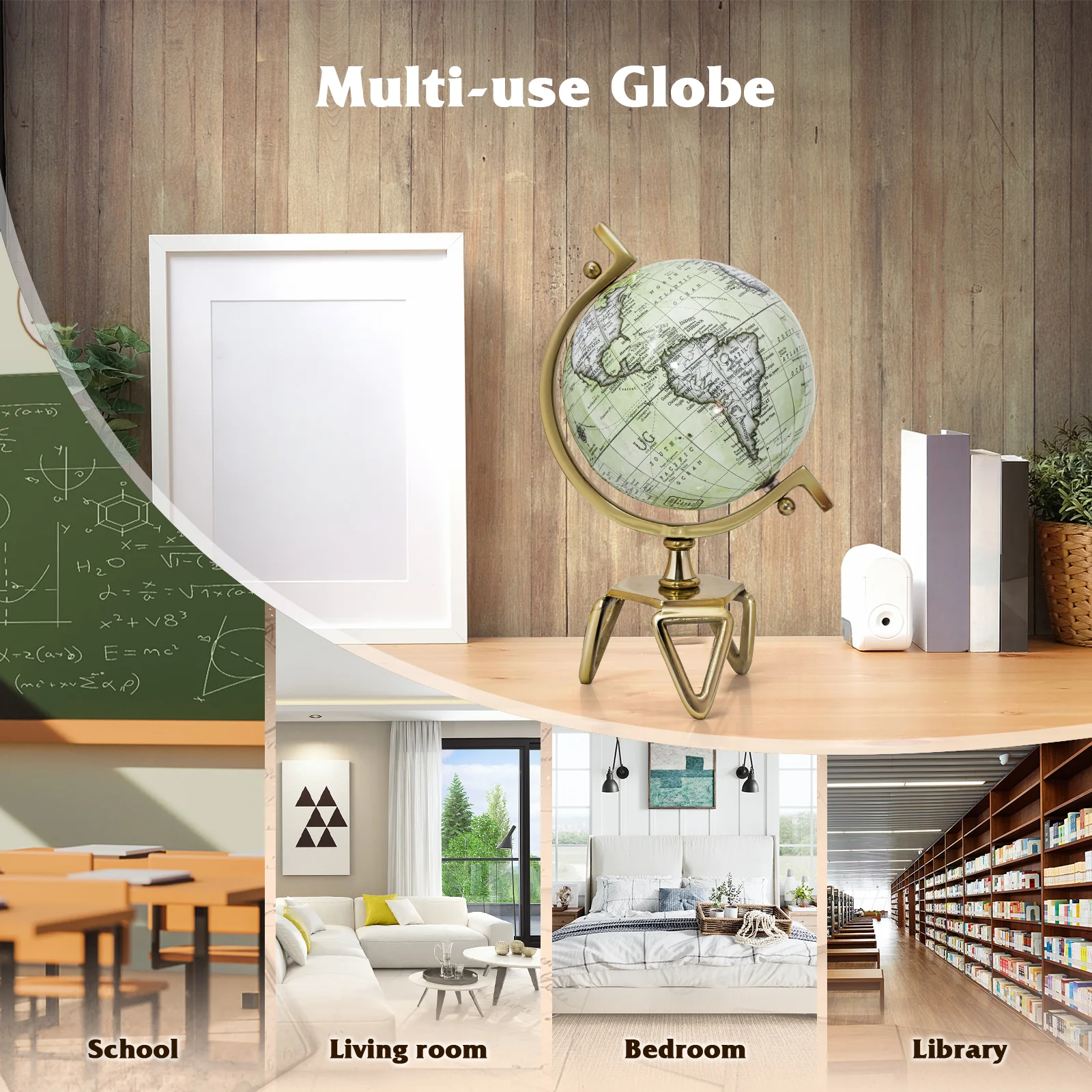Educational Geographic 5/8/10 Inch World Globe with Triangle Metal Stand - Image 15