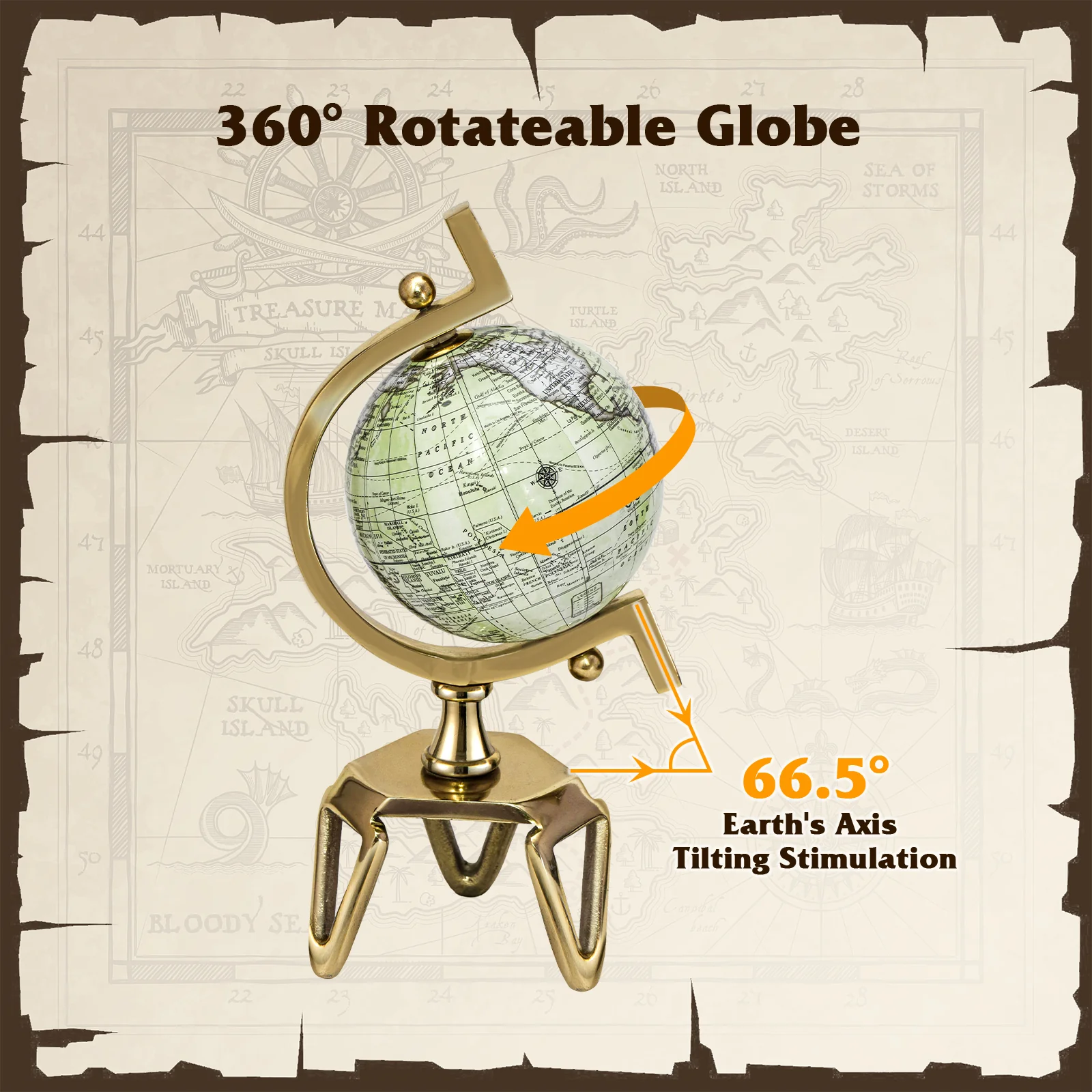 Educational Geographic 5/8/10 Inch World Globe with Triangle Metal Stand - Image 8