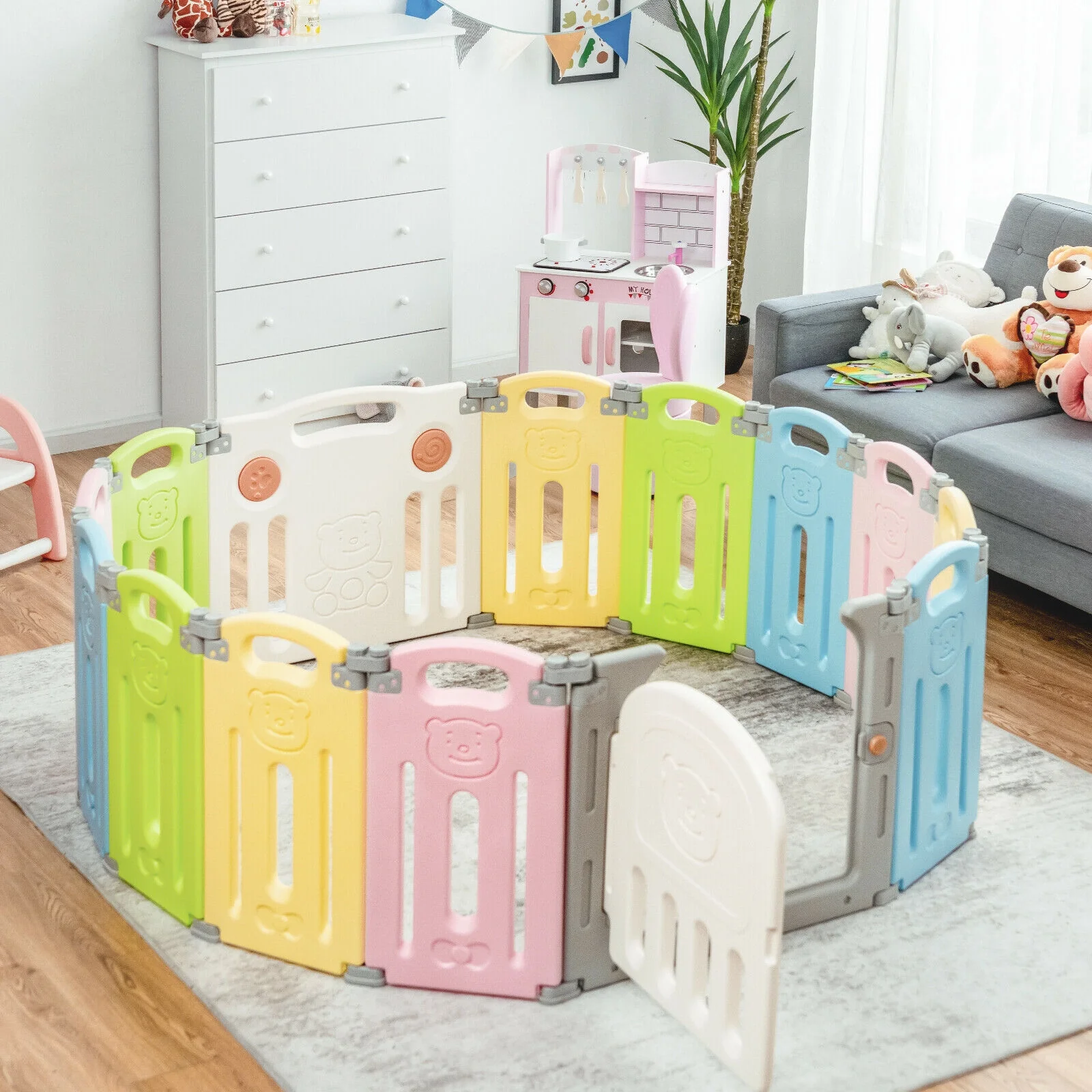 Foldable Baby Playpen 14 Panel Activity Center Safety Play Yard - Image 10