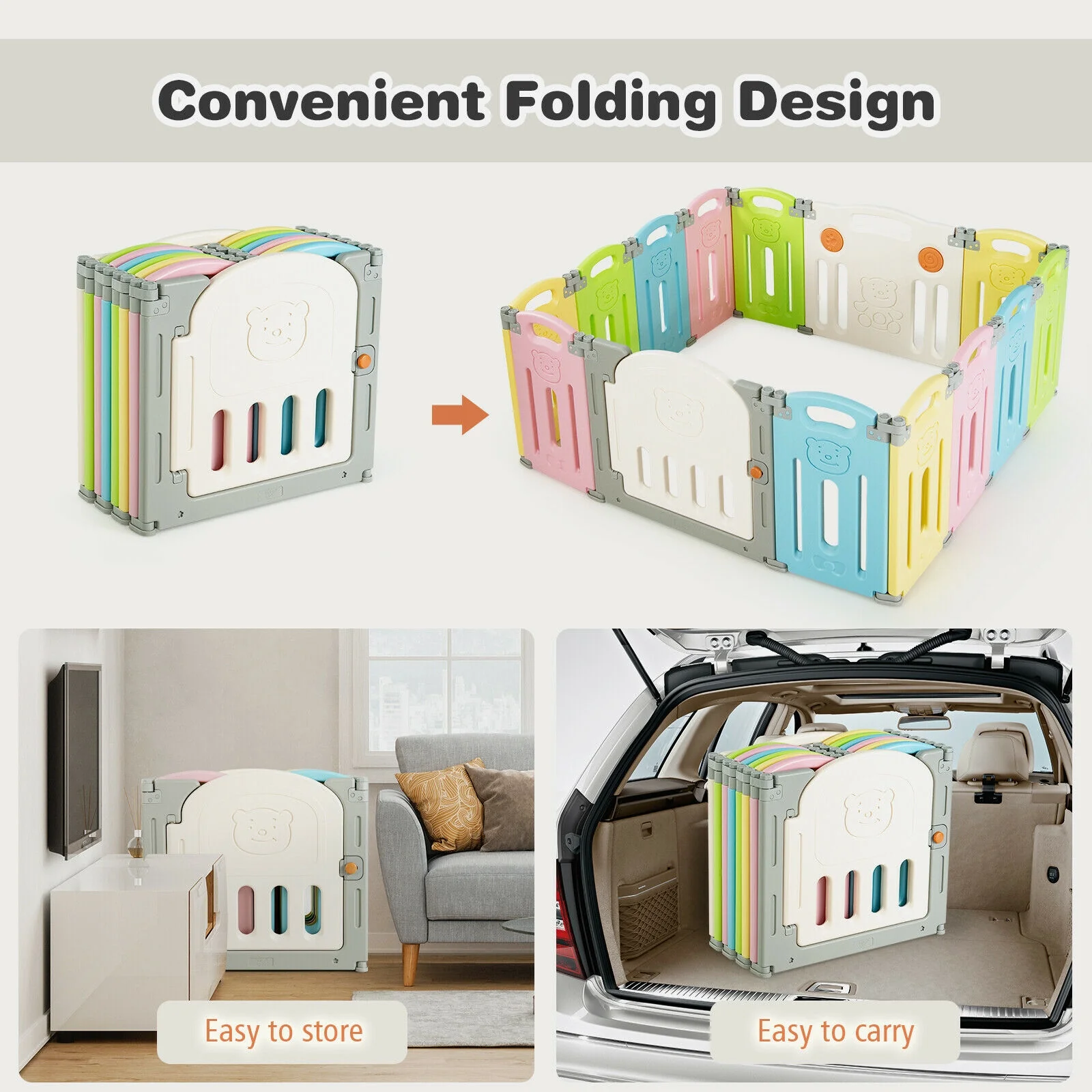 Foldable Baby Playpen 14 Panel Activity Center Safety Play Yard - Image 14