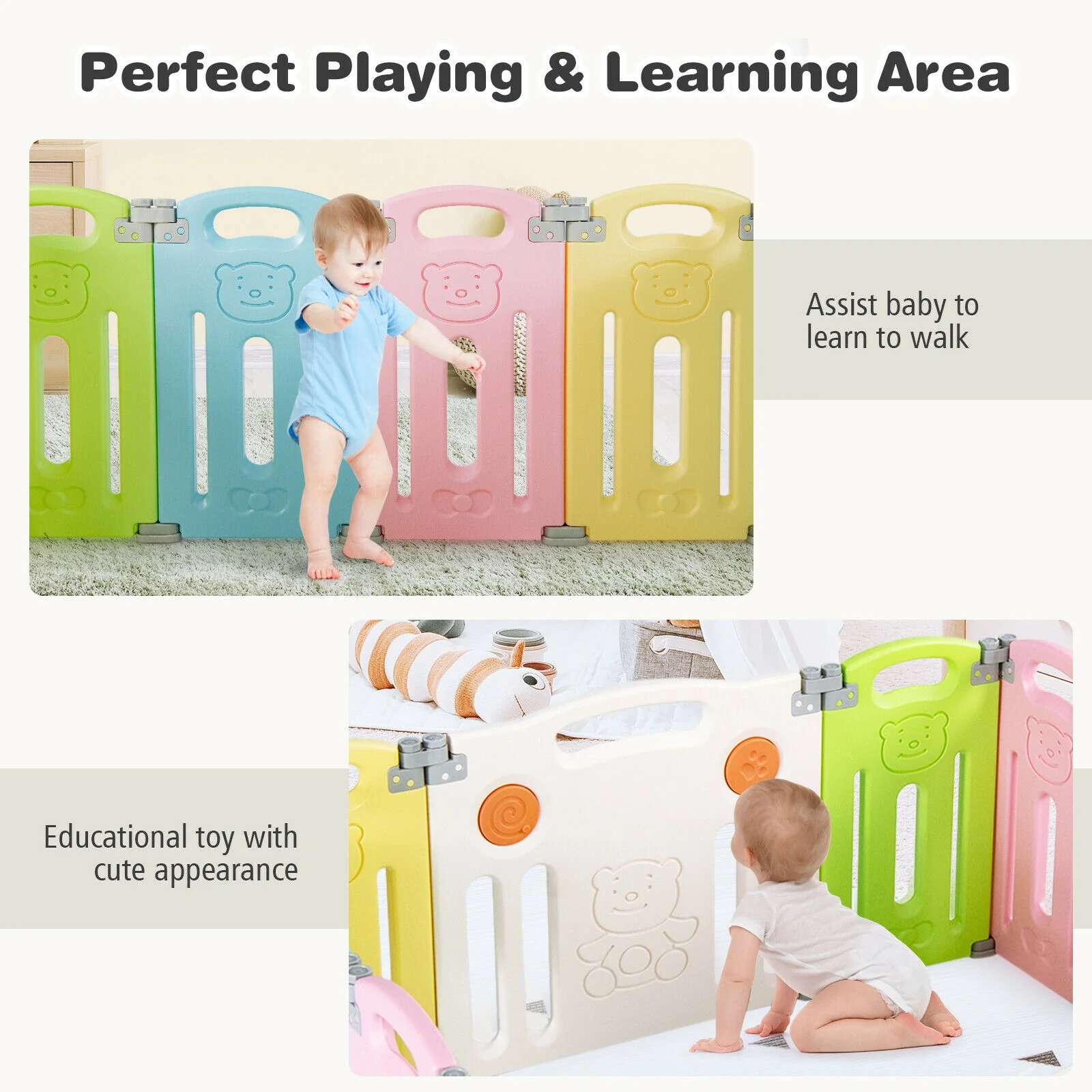 Foldable Baby Playpen 14 Panel Activity Center Safety Play Yard - Image 16