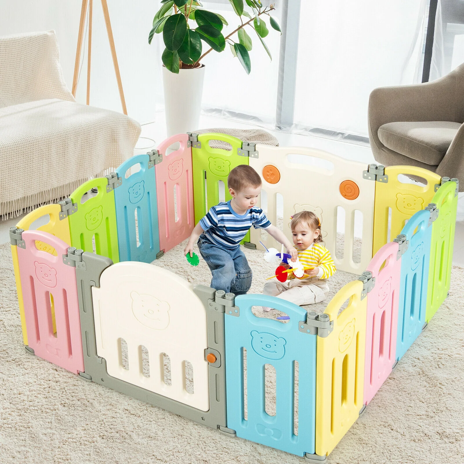 Foldable Baby Playpen 14 Panel Activity Center Safety Play Yard - Image 18