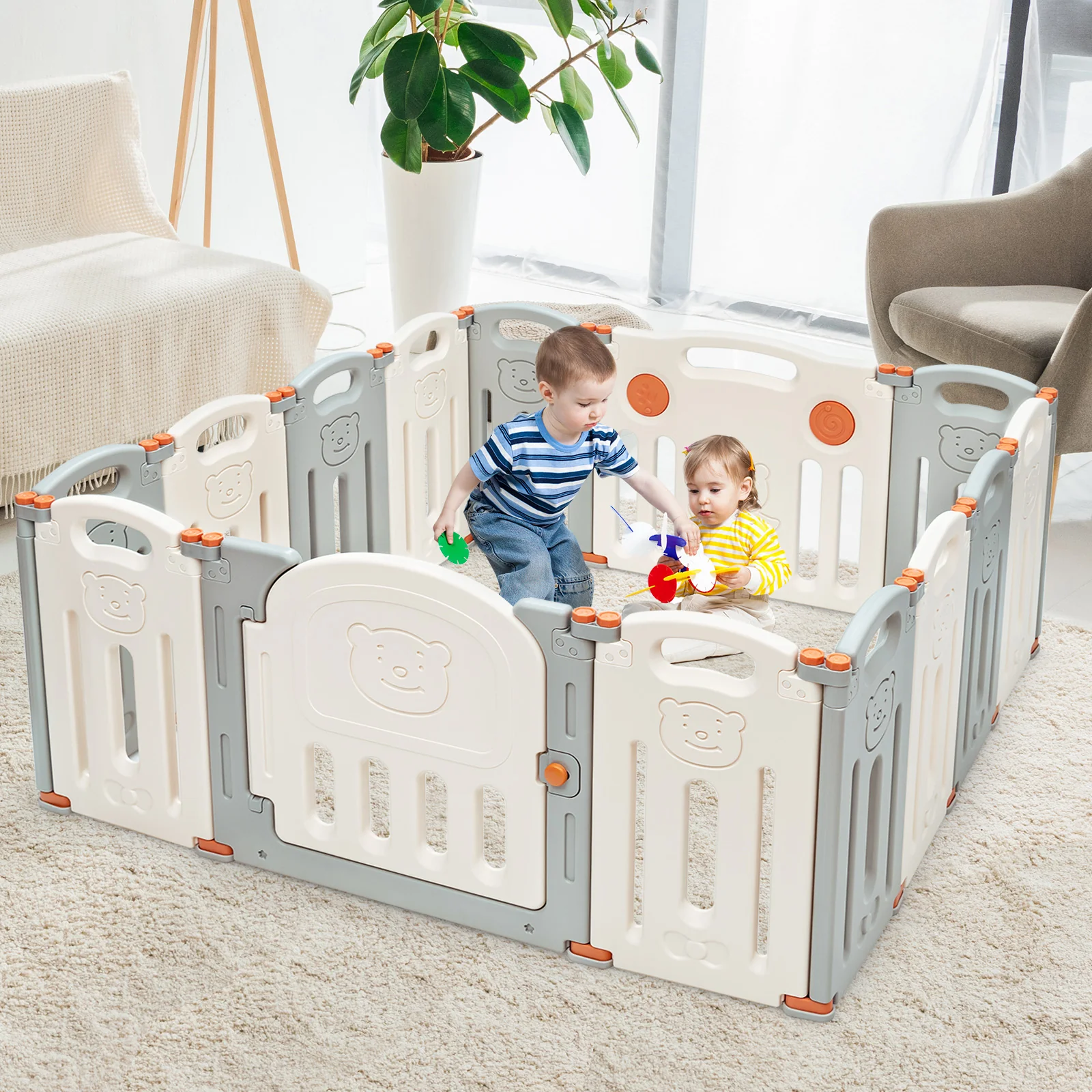 Foldable Baby Playpen 14 Panel Activity Center Safety Play Yard - Image 8