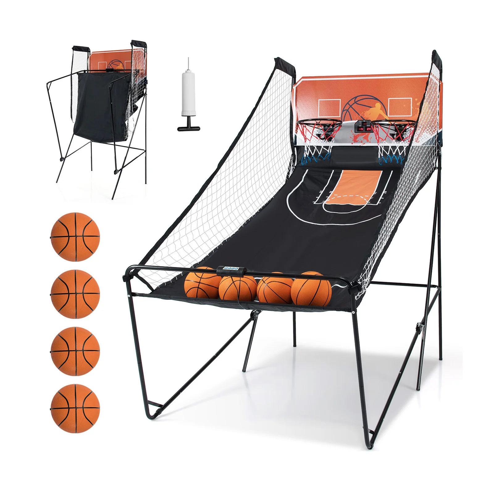 Foldable Basketball Arcade Game Kids Basketball Hoop Machine with 8 Exciting Playing Modes - Image 3