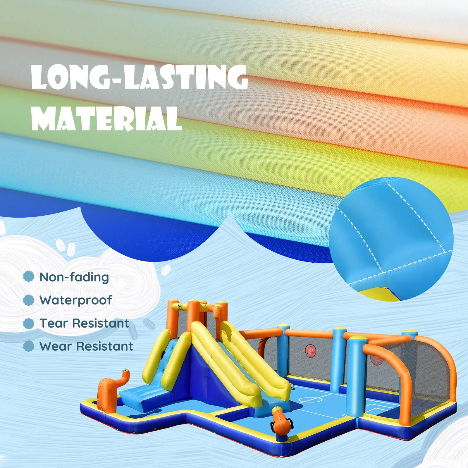 Giant Soccer-Themed Inflatable Water Slide with 735W Blower - Image 6