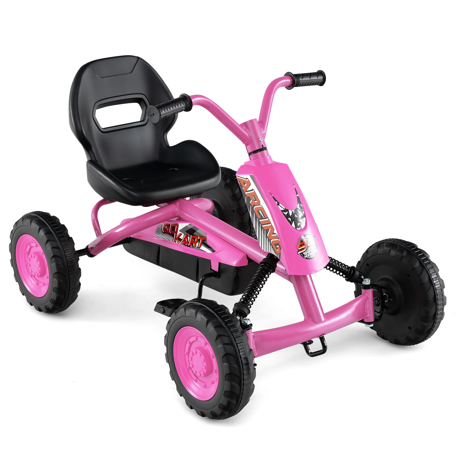 Go Kart for Kids 4 Wheel with Steering Handlebars and Adjustable Seat - Image 11