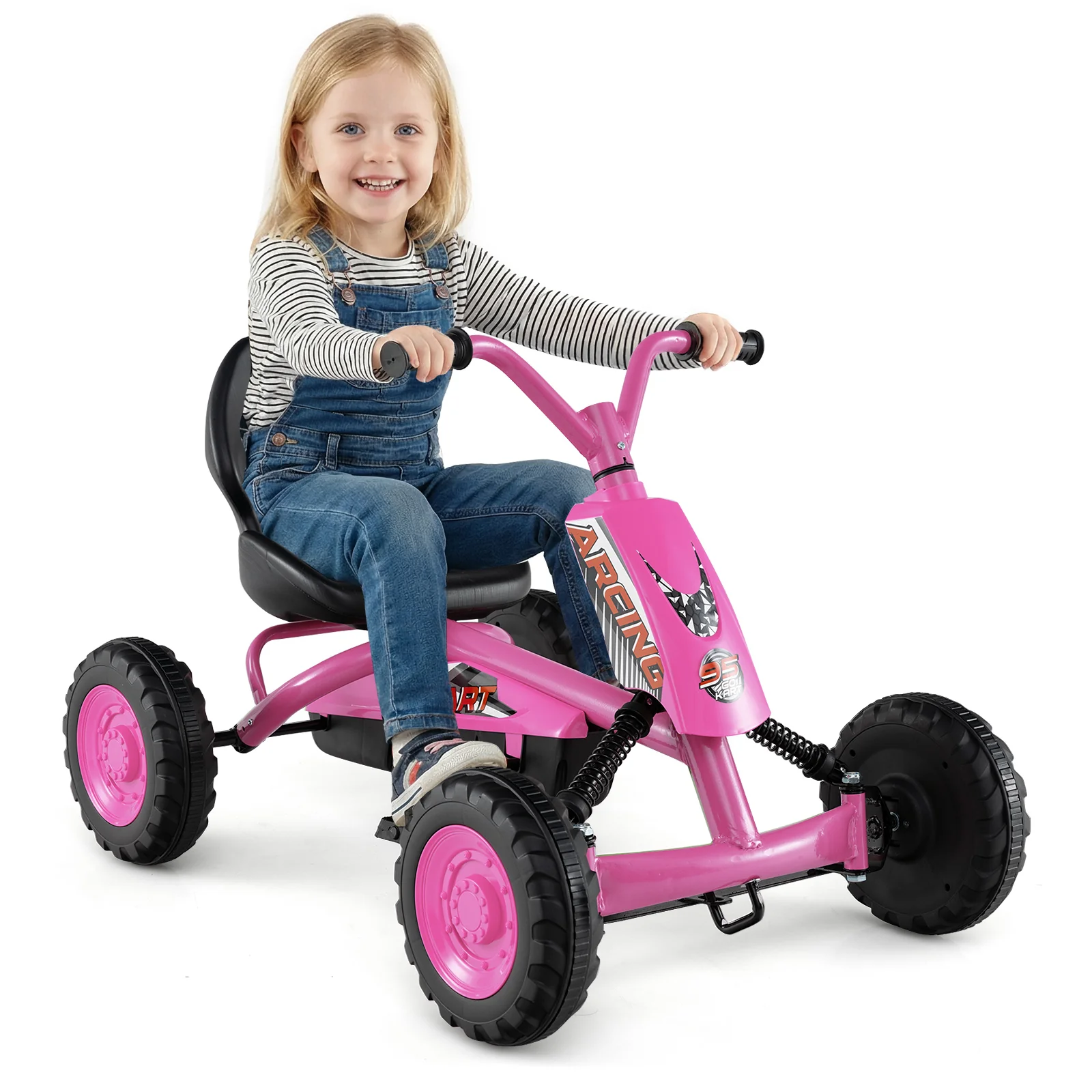 Go Kart for Kids 4 Wheel with Steering Handlebars and Adjustable Seat - Image 14