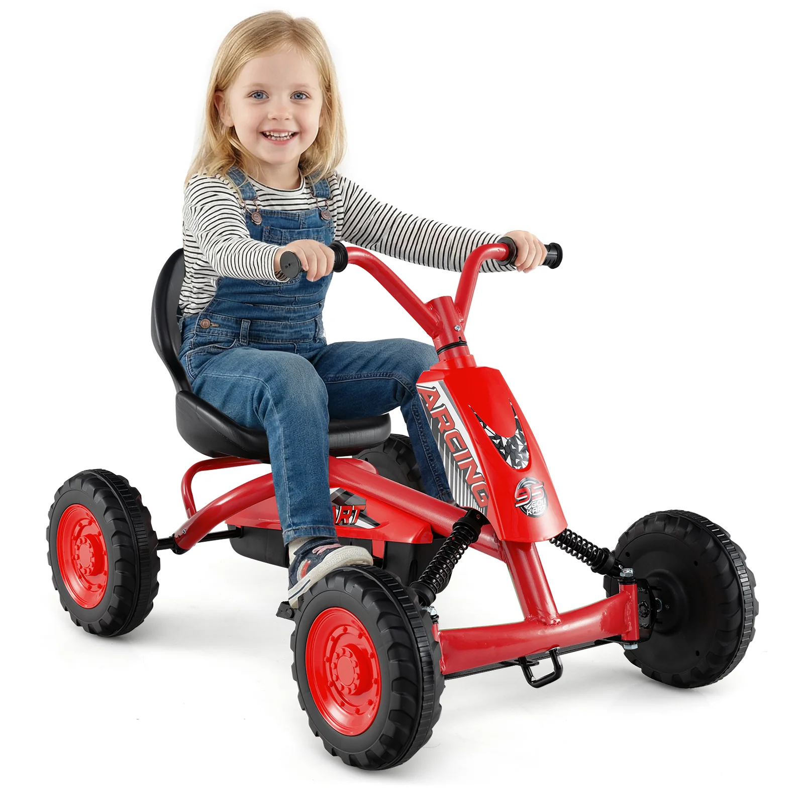 Go Kart for Kids 4 Wheel with Steering Handlebars and Adjustable Seat - Image 22