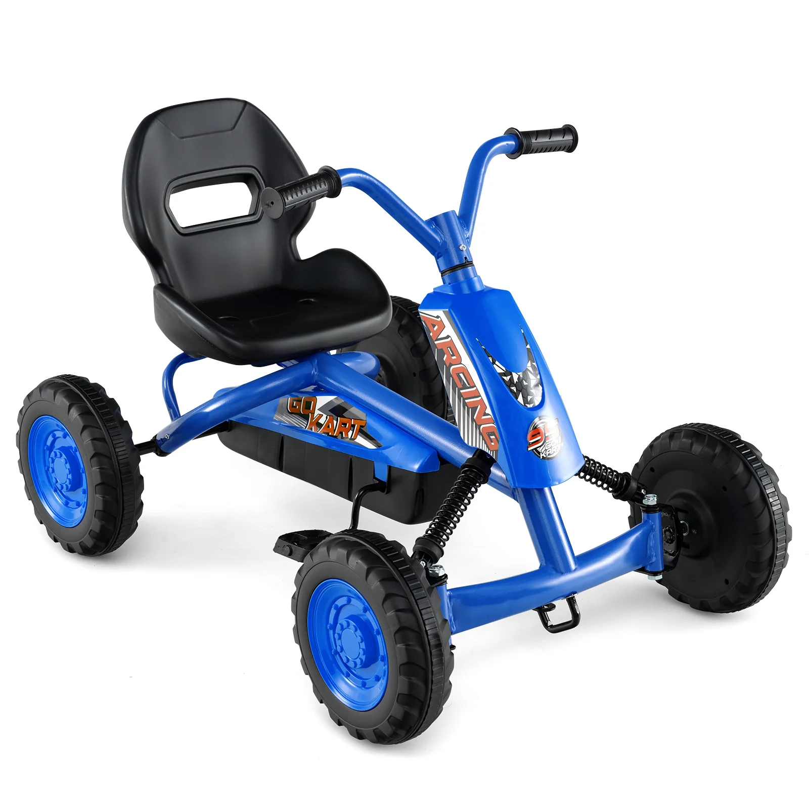 Go Kart for Kids 4 Wheel with Steering Handlebars and Adjustable Seat - Image 3