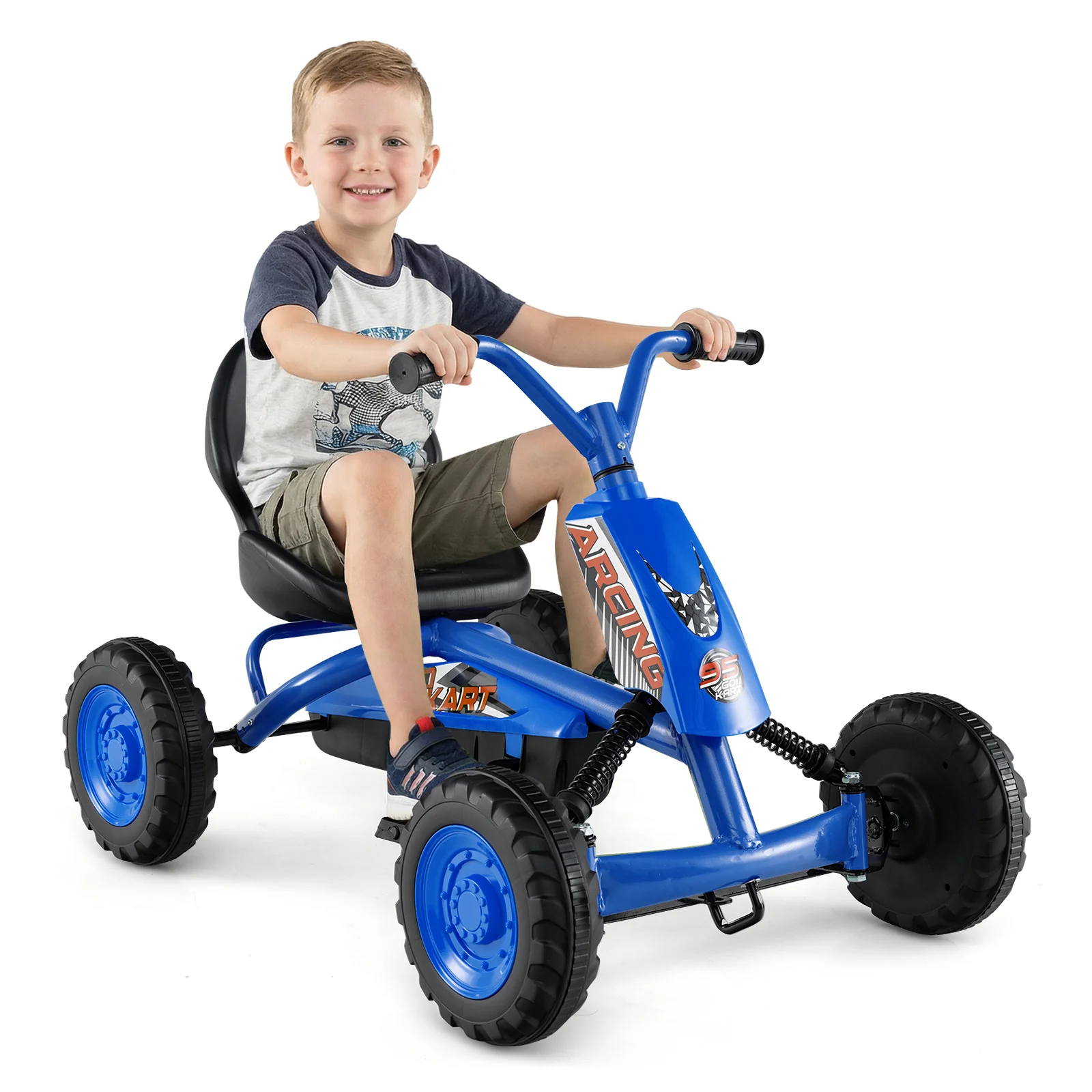 Go Kart for Kids 4 Wheel with Steering Handlebars and Adjustable Seat - Image 6