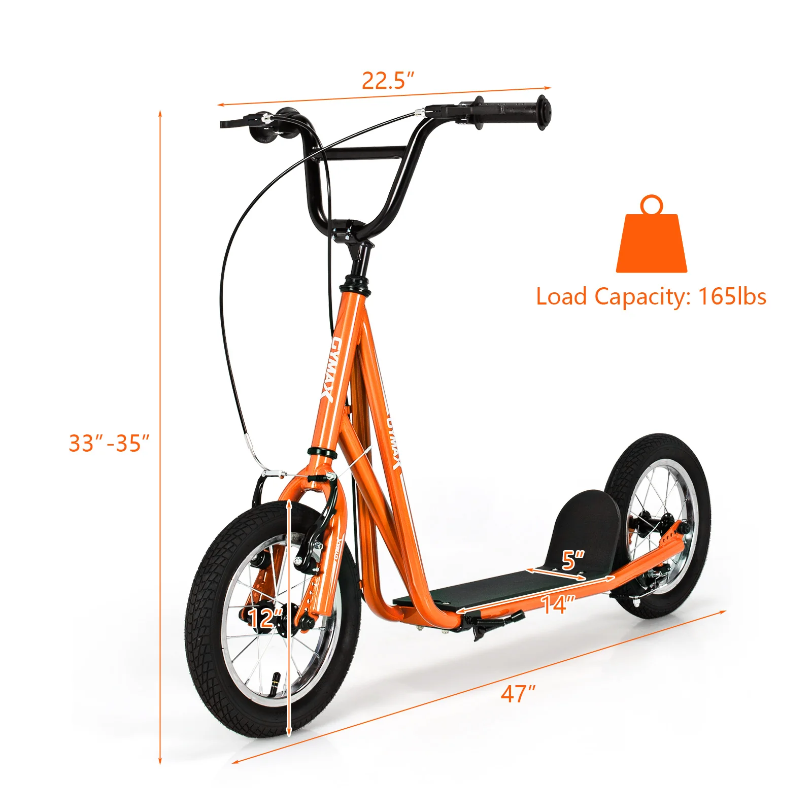 Height Adjustable Kid Kick Scooter with 12 Inch Air Filled Wheel - Image 13