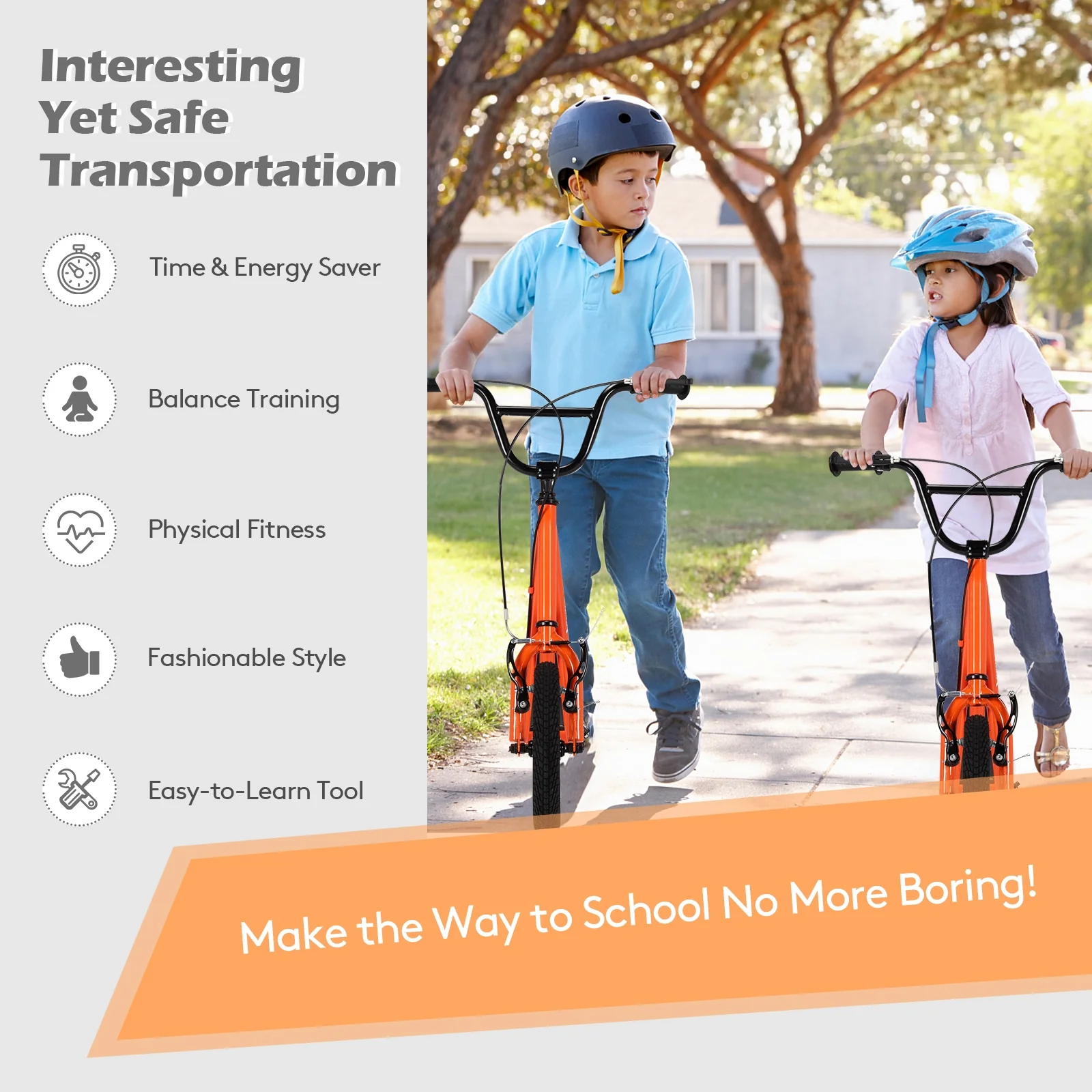 Height Adjustable Kid Kick Scooter with 12 Inch Air Filled Wheel - Image 14