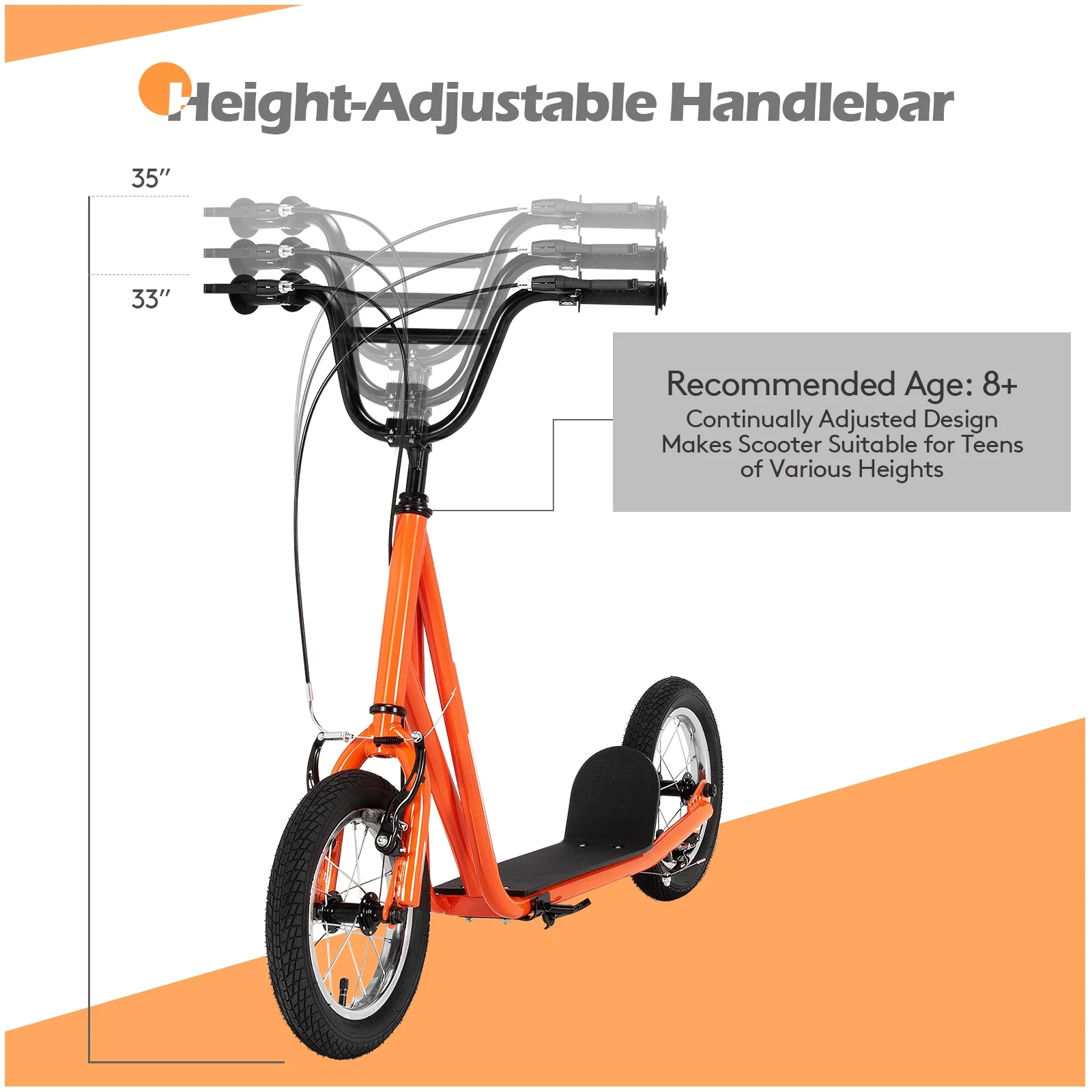 Height Adjustable Kid Kick Scooter with 12 Inch Air Filled Wheel - Image 16