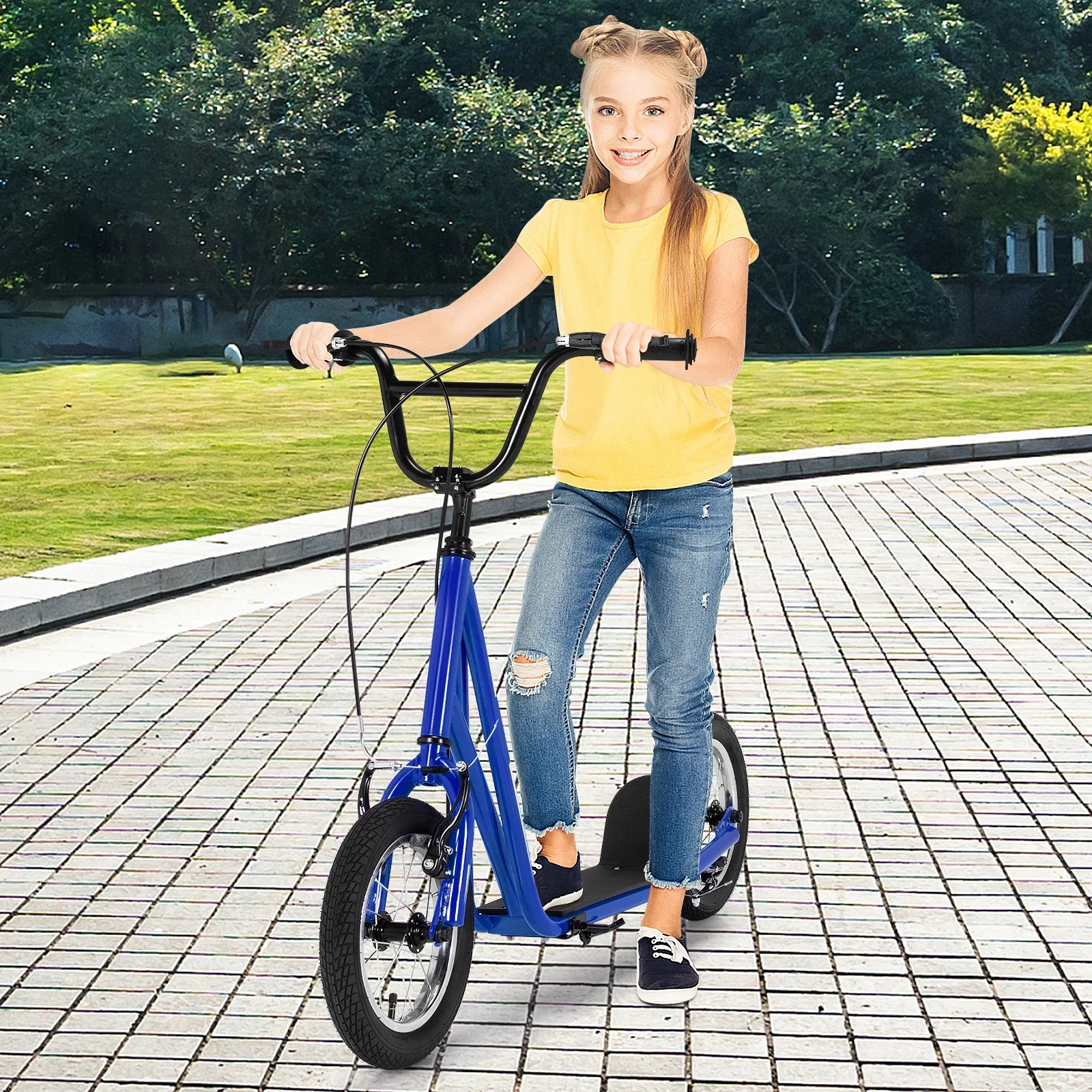 Height Adjustable Kid Kick Scooter with 12 Inch Air Filled Wheel - Image 17