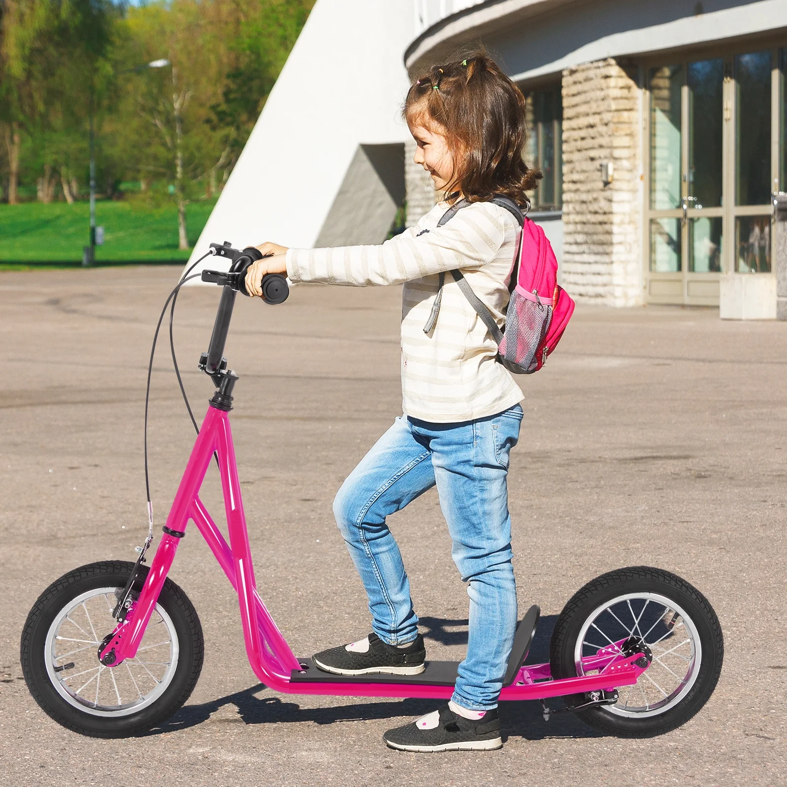 Height Adjustable Kid Kick Scooter with 12 Inch Air Filled Wheel - Image 2