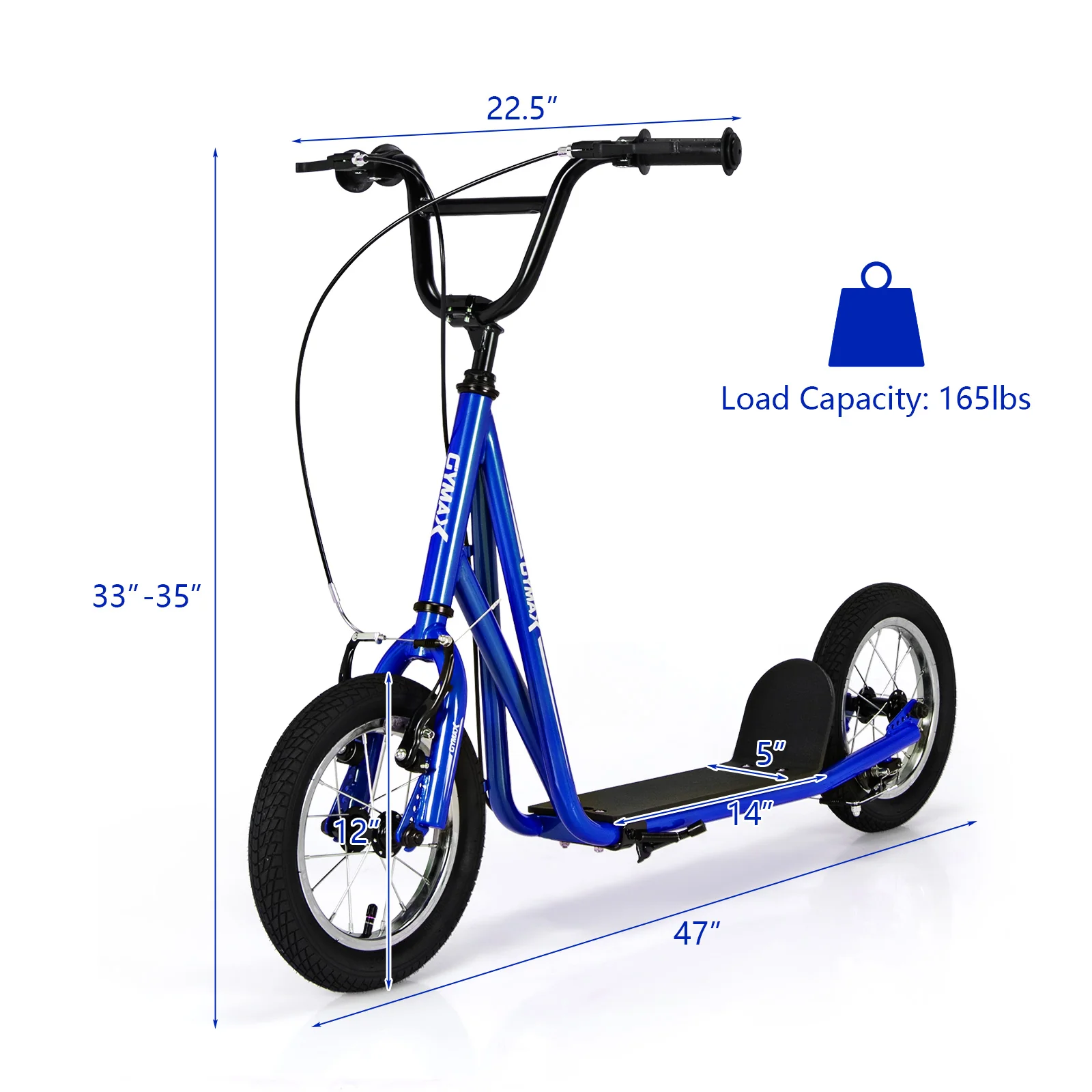 Height Adjustable Kid Kick Scooter with 12 Inch Air Filled Wheel - Image 21