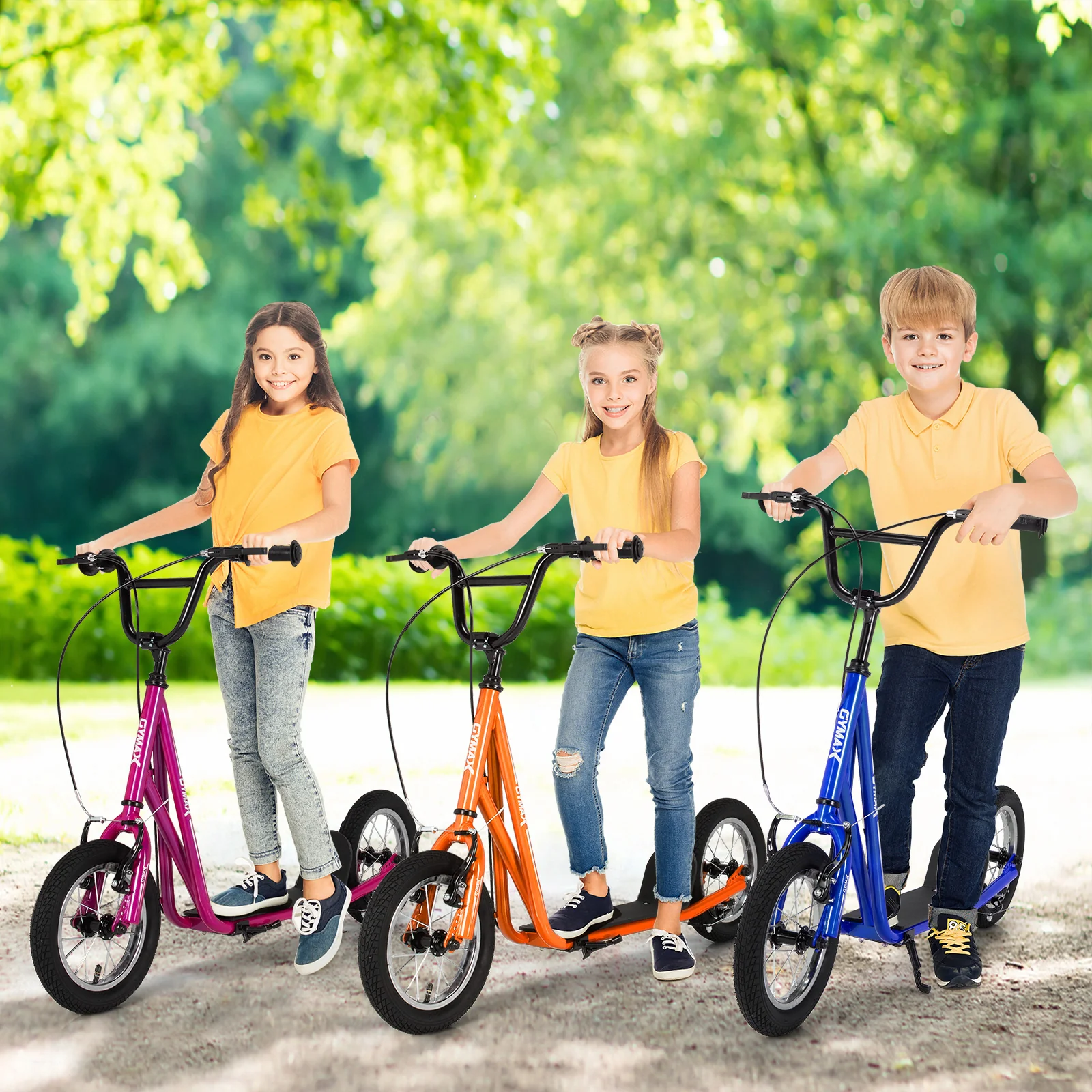 Height Adjustable Kid Kick Scooter with 12 Inch Air Filled Wheel - Image 22