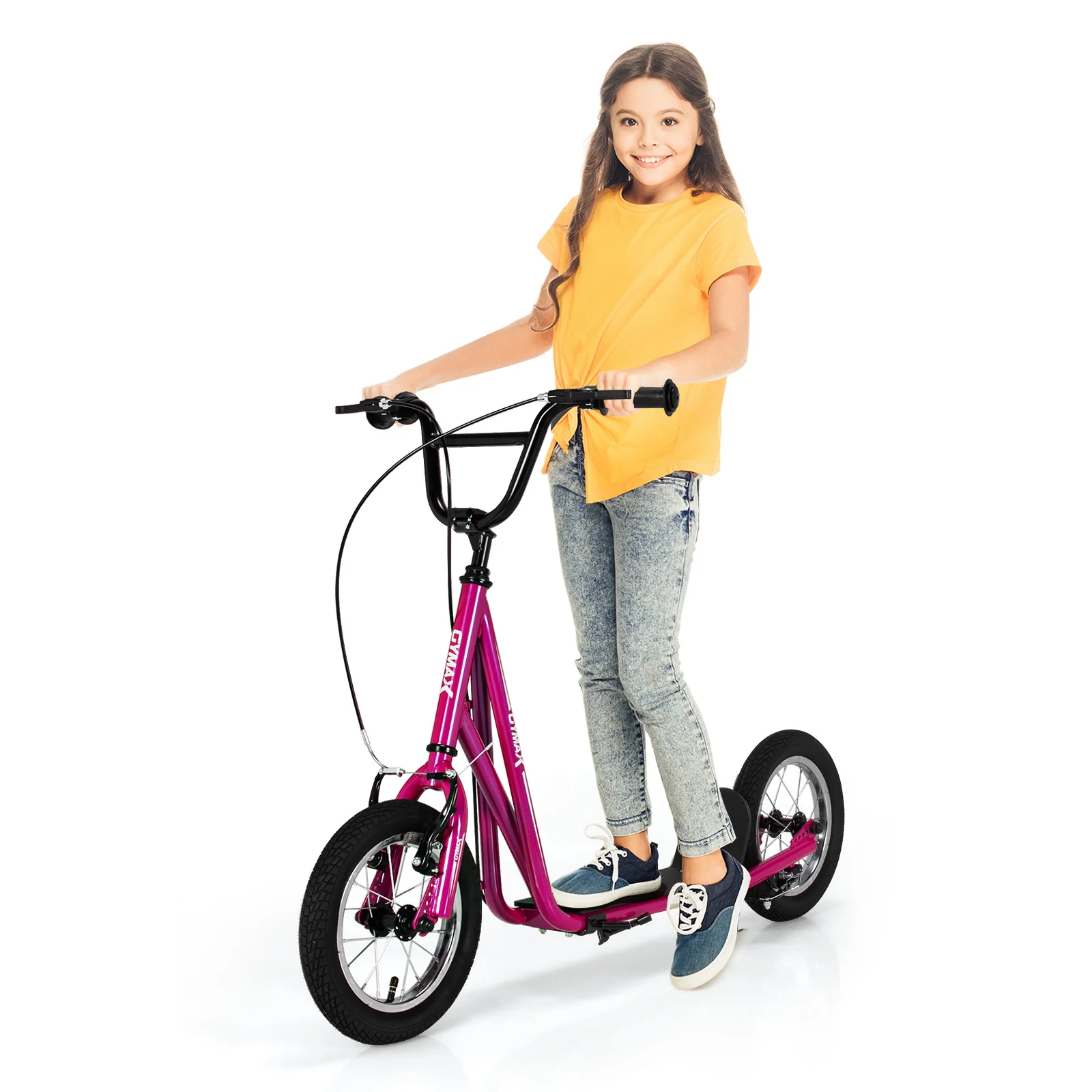 Height Adjustable Kid Kick Scooter with 12 Inch Air Filled Wheel - Image 4