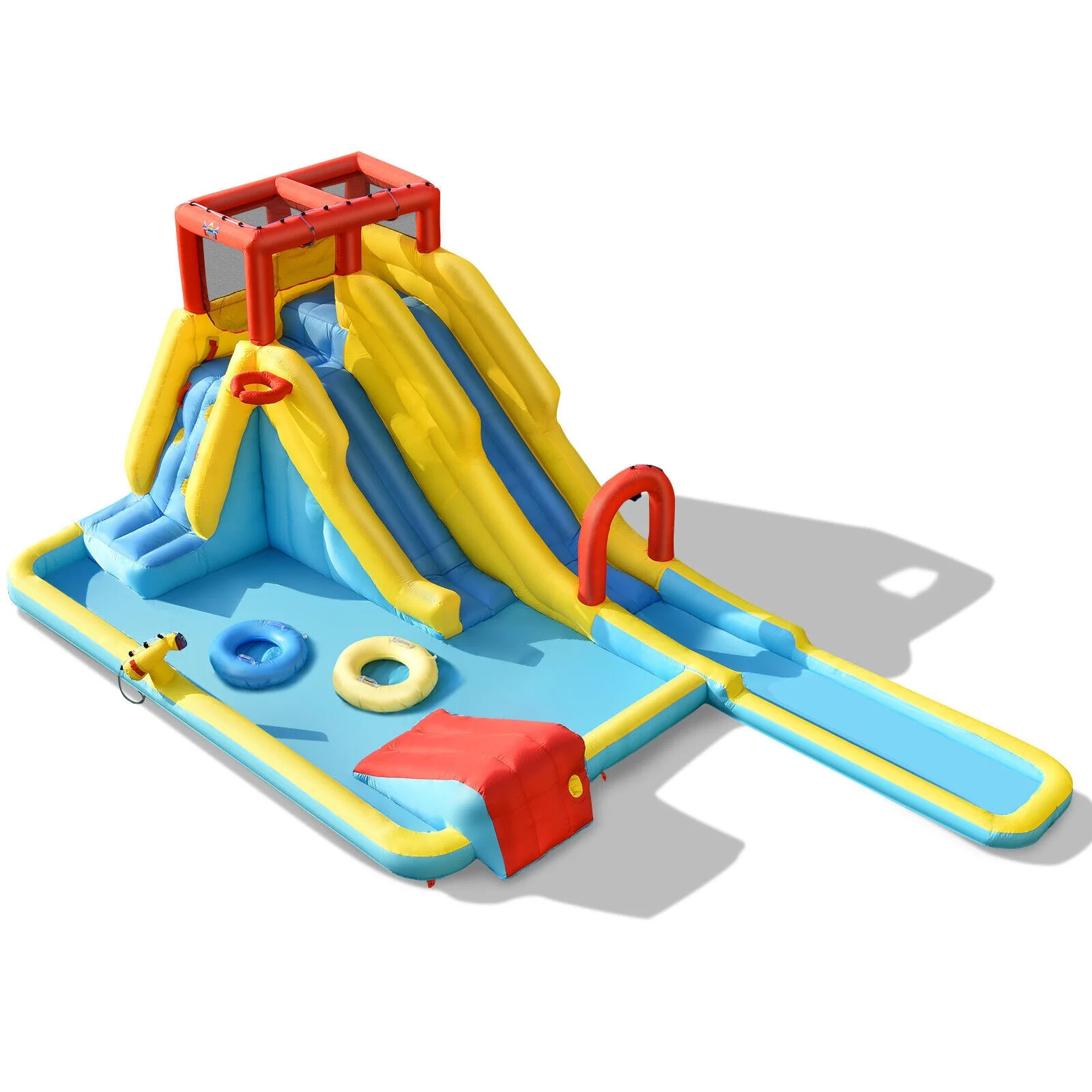 Inflatable Dual Slide Water Park Climbing Bouncer with 735W Air Blower - Image 4