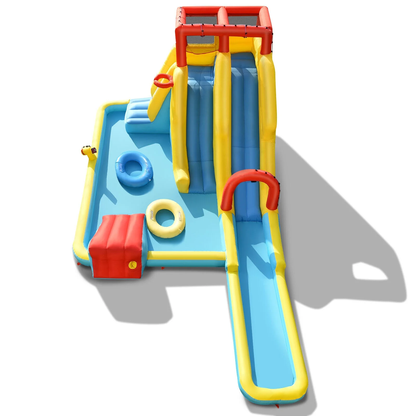 Inflatable Dual Slide Water Park Climbing Bouncer with 735W Air Blower - Image 7