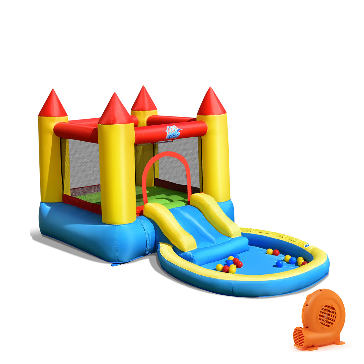 Inflatable Kids Slide Bounce House with 550w Blower - Image 3