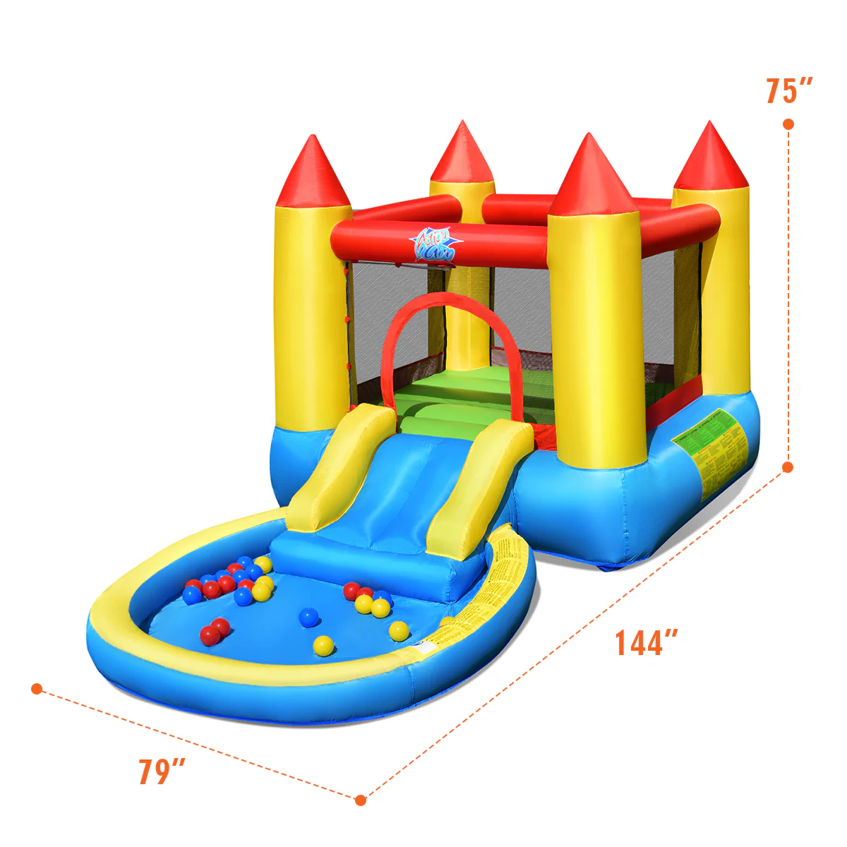 Inflatable Kids Slide Bounce House with 550w Blower - Image 5