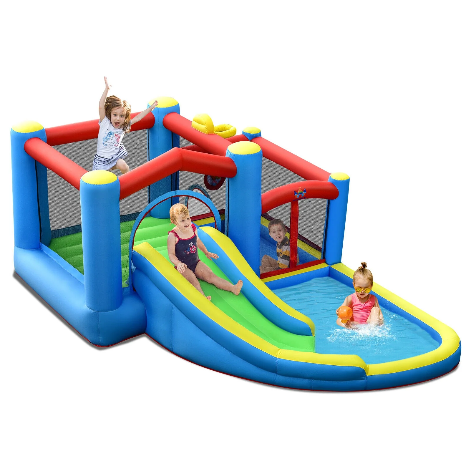 Inflatable Kids Water Slide Bounce Castle with 480W Blower - Image 4