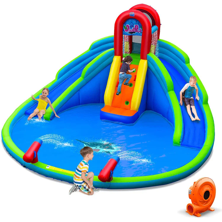 Inflatable Water Park Waterslide for Kids Backyard with 780W Air Blower - Image 3
