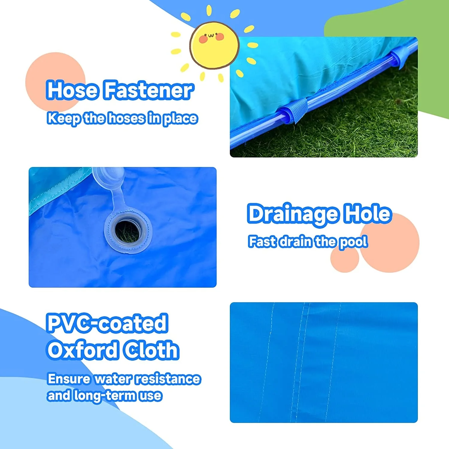 Inflatable Water Park Waterslide for Kids Backyard with 780W Air Blower - Image 7